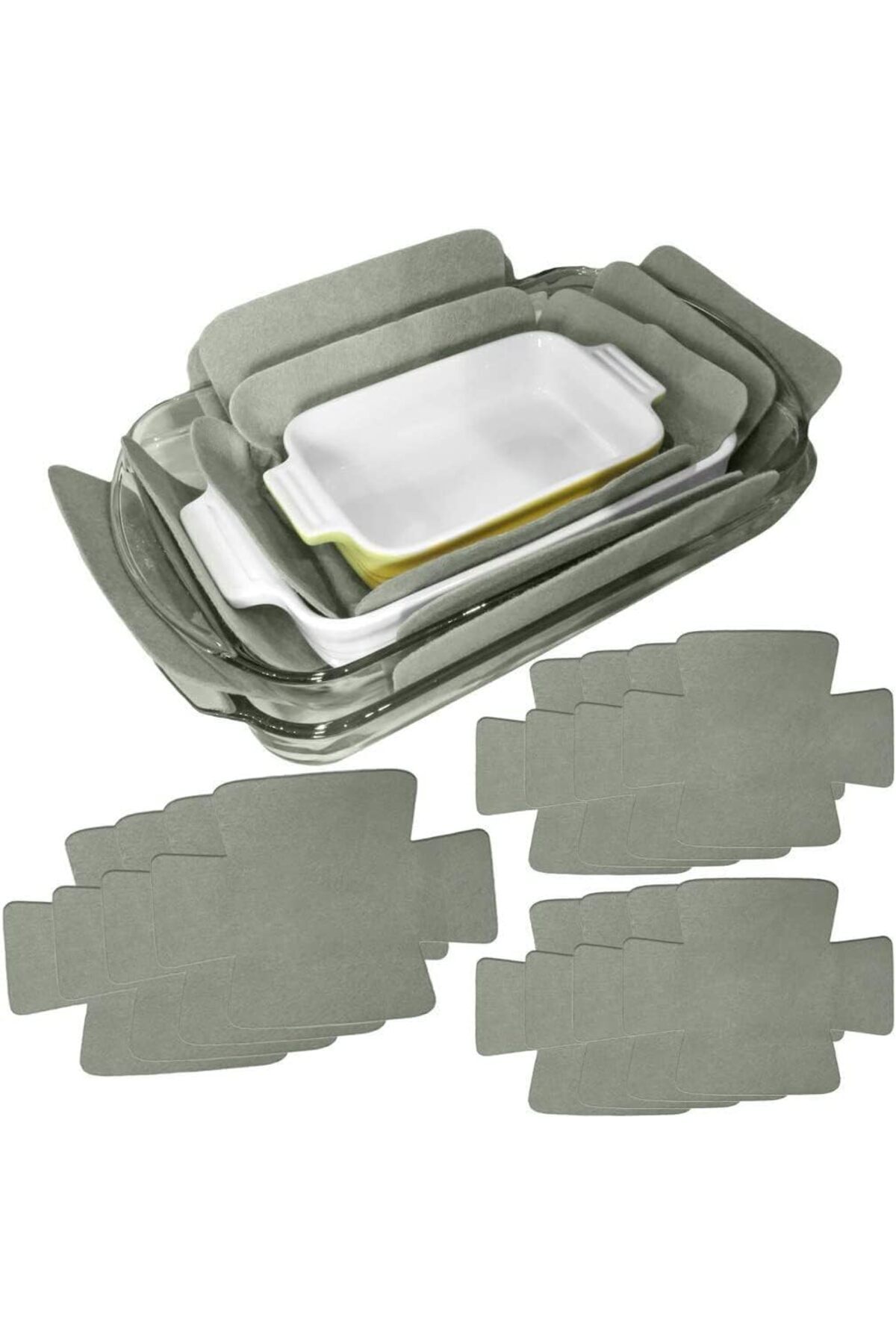 Generic-Bakeware Protectors, Set of 12 and 2 Different Size, Pan Stacking Protectors/Dish Scratch Protector 1