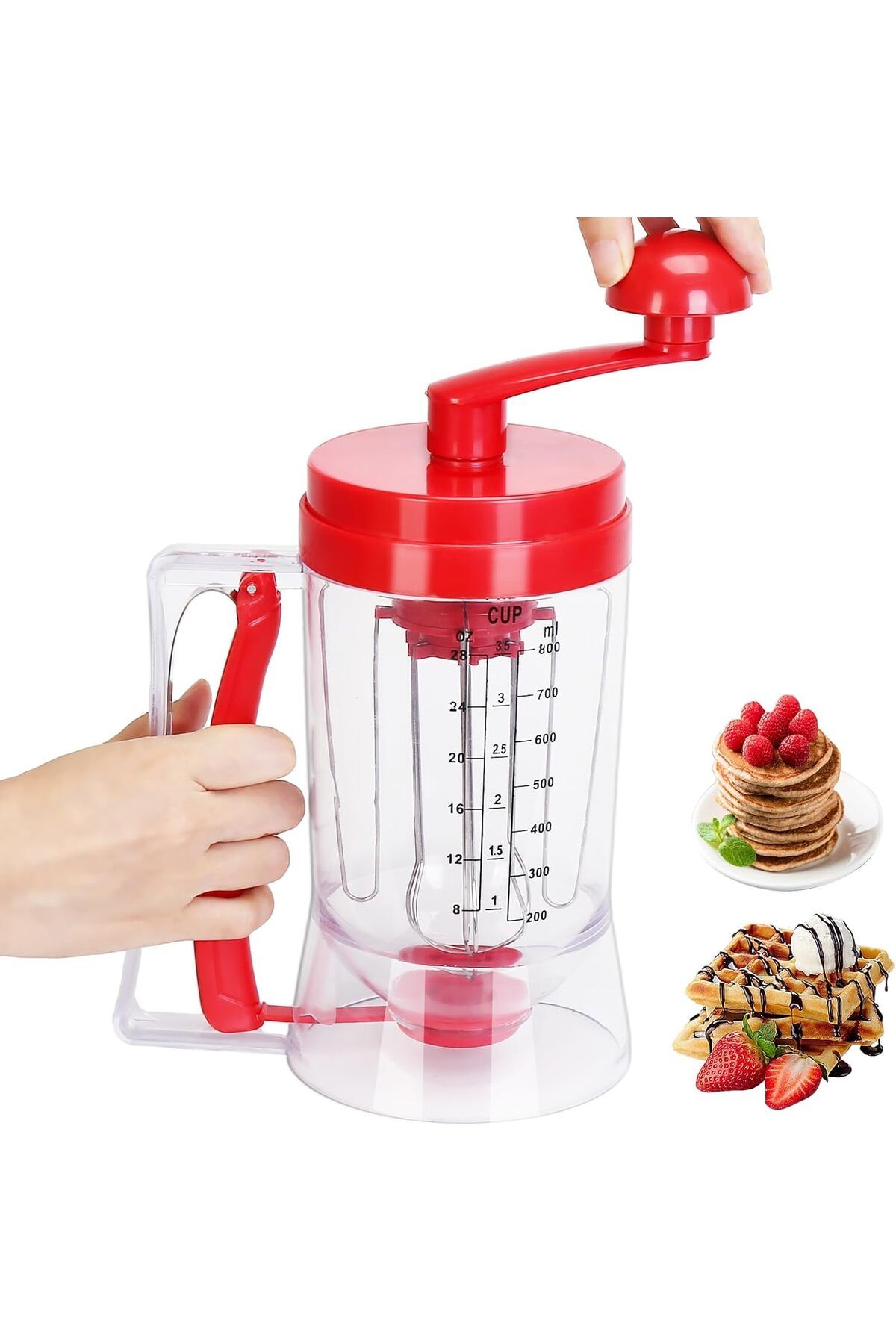 Generic-Pancake Batter Dispenser Precision Cupcake Dispenser with Mixing Function and Measuring Scale ABS F 1