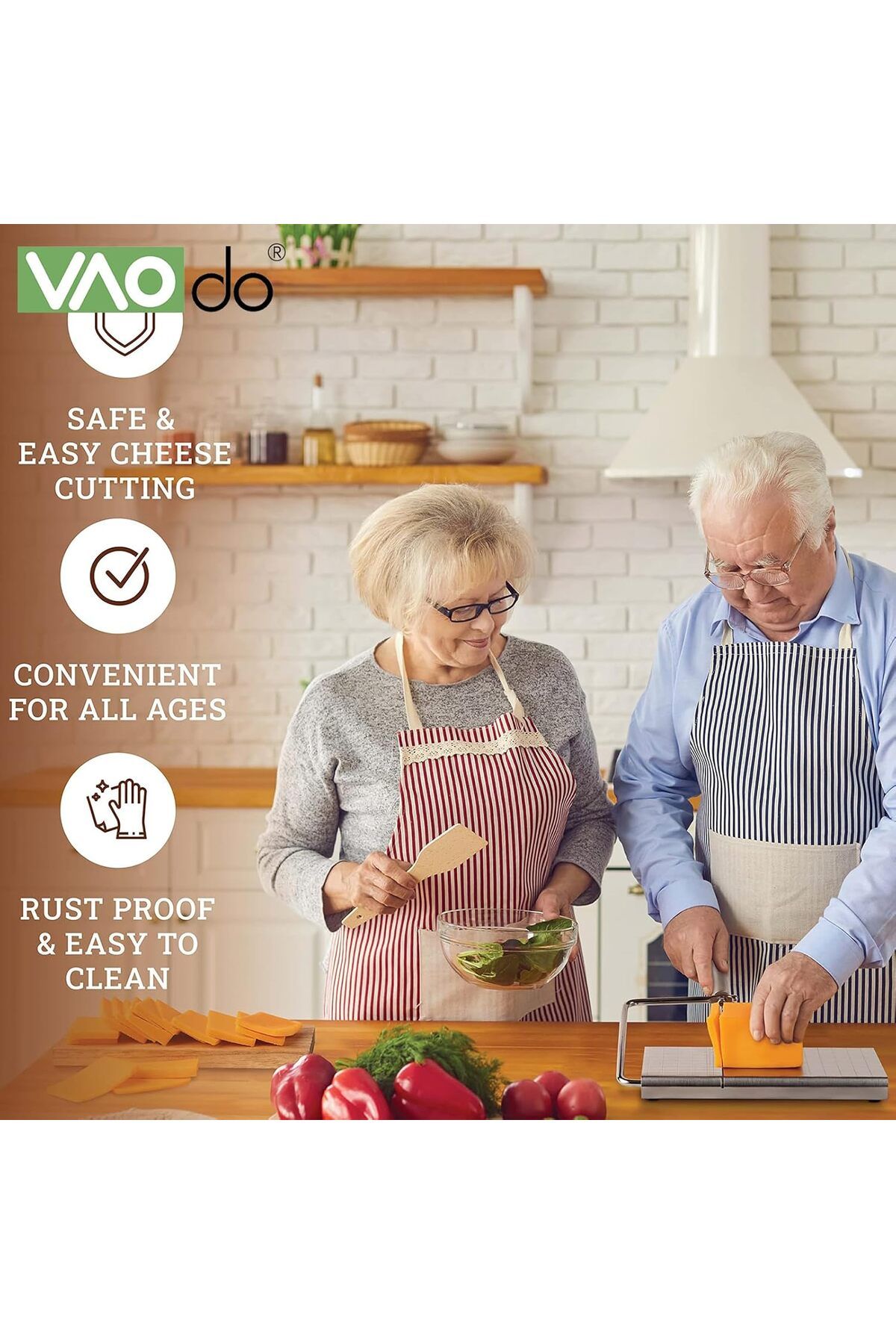 Generic-VAODO Cheese Grater, with Precise Scale Marks and 6 Replacement Wires, Stainless Steel Butter Slice 7