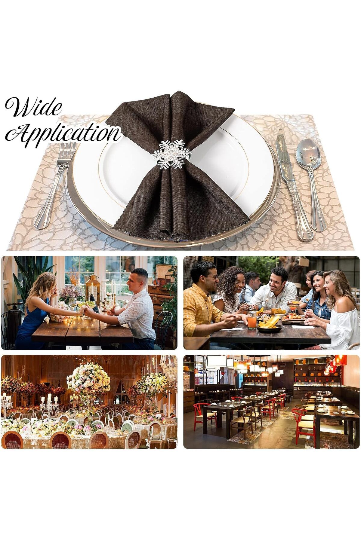 Generic-Excefore 8 Piece Napkin Ring Set for Elegant Table Settings 6
