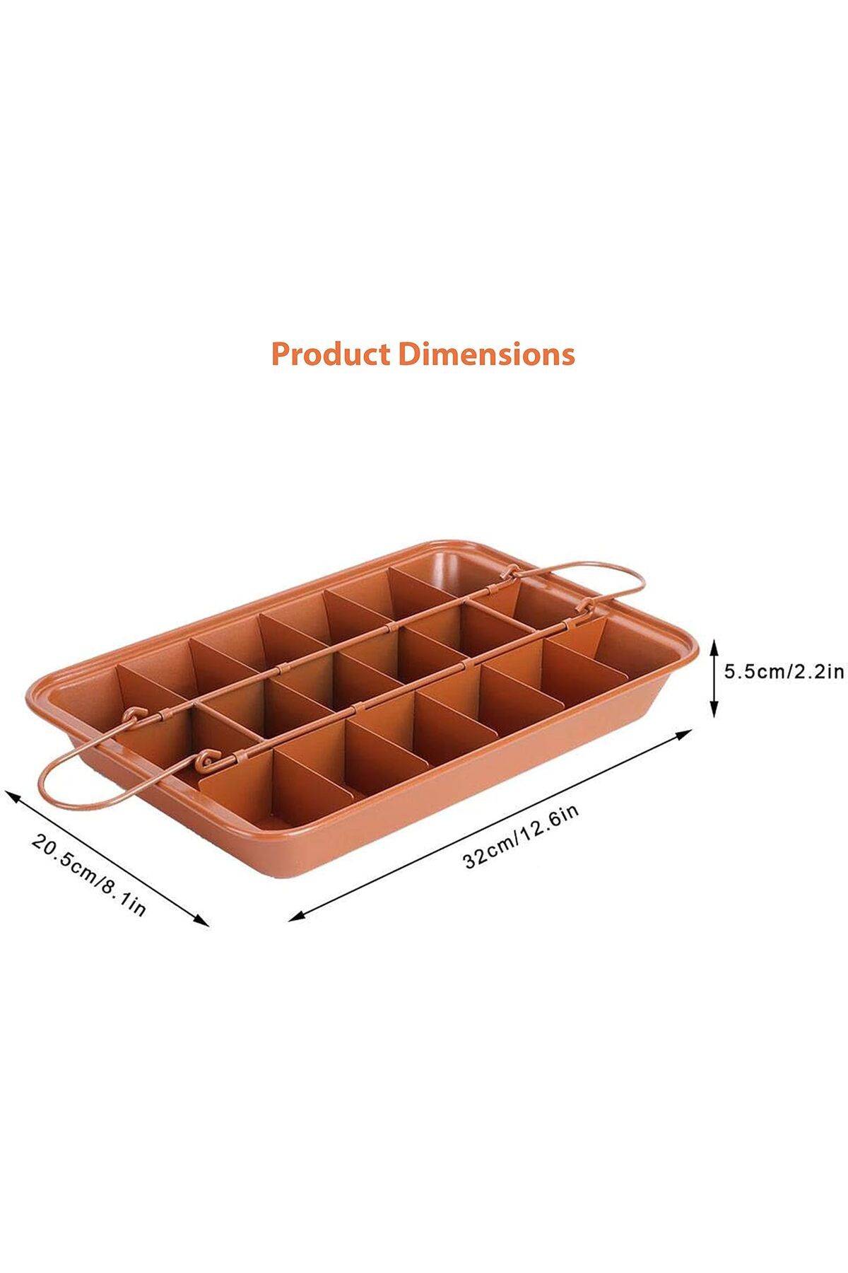 Generic-Biki Non Stick 3 Set Brownie Pan Cake Mold Built-in Slice Removable Bottom Cake Pans | Bakes 18 Bro 2