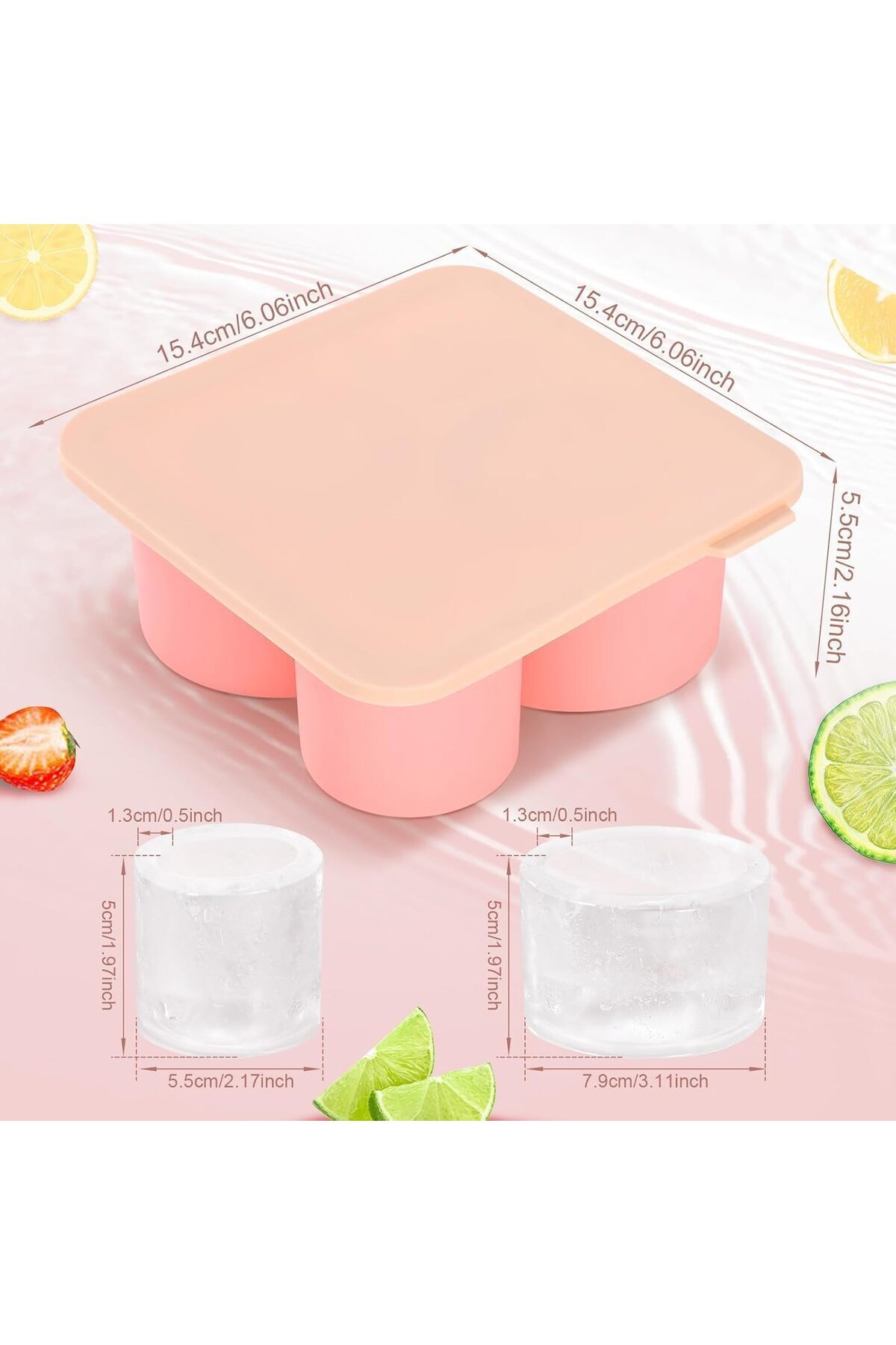 Generic-Khazna Ice Cube Tray for Cup, Silicone Ice Cube Molds for 20oz 30oz 40oz Cup, Ice Cube Trays with L 6