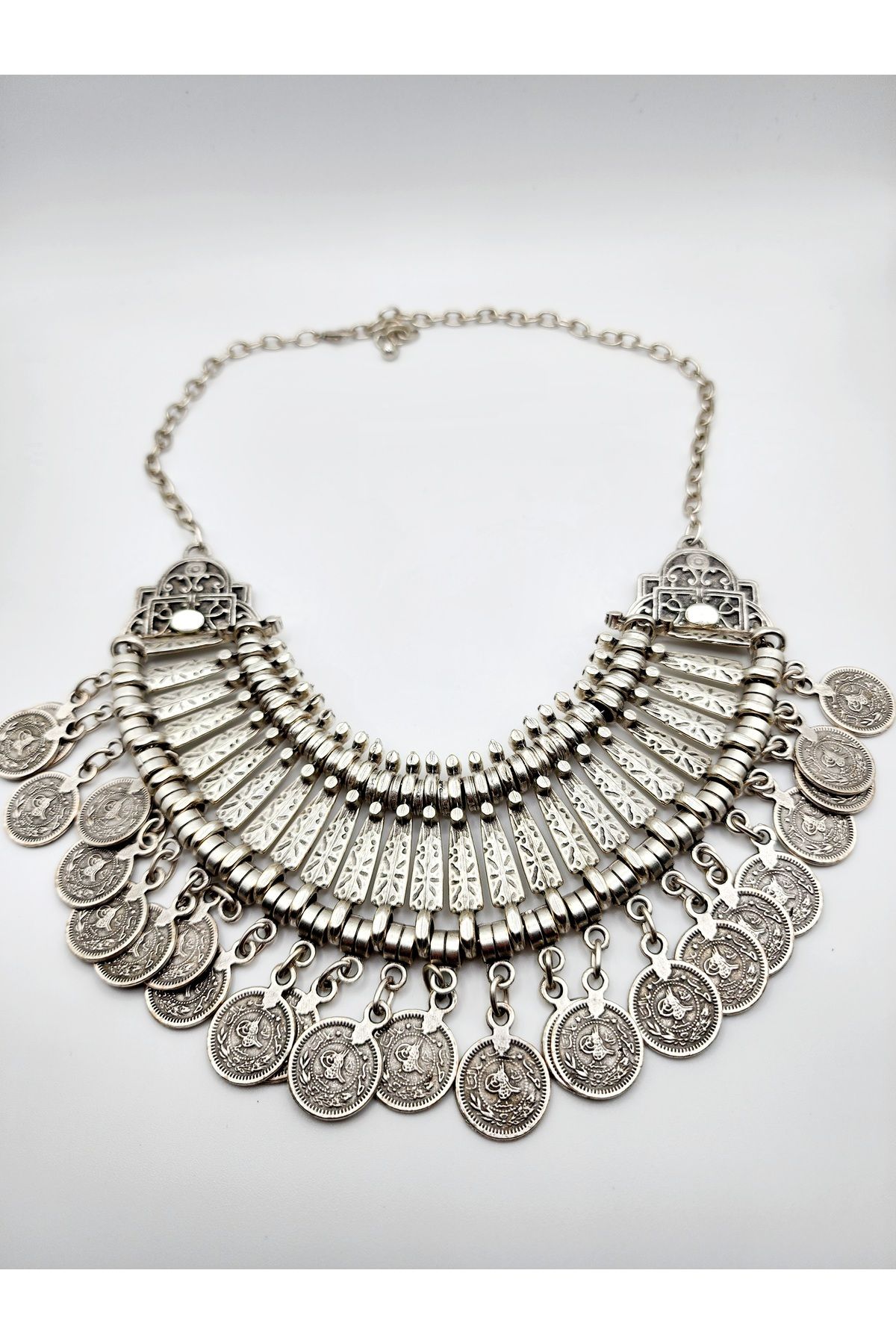 ARBABAG&ACCESSORY ZAMAK METAL ( 0 NİKEL ) 925 GÜMÜŞ KAPLAMA VİNTAGE KOLYE