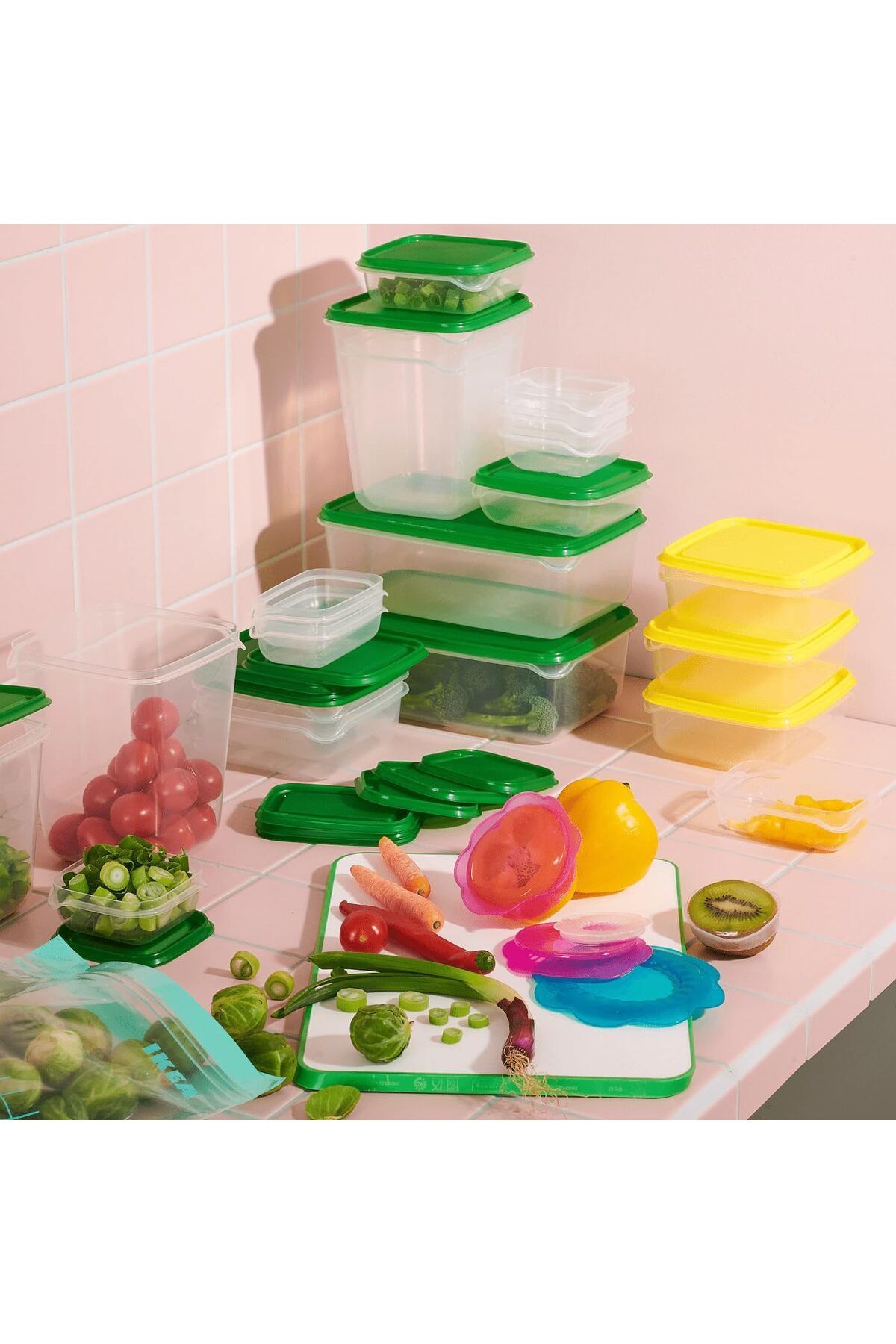 Generic-Food Container Set, 17 Pieces, Transparent/Green 5