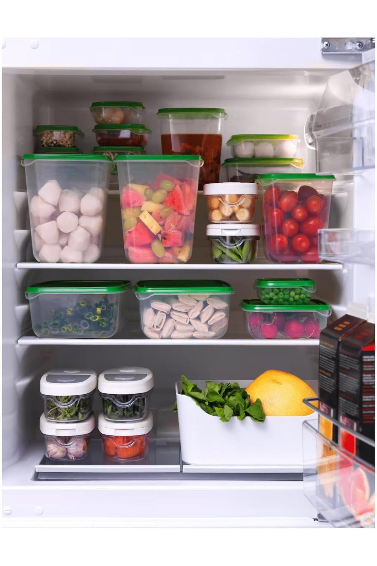 Generic-Food Container Set, 17 Pieces, Transparent/Green 2