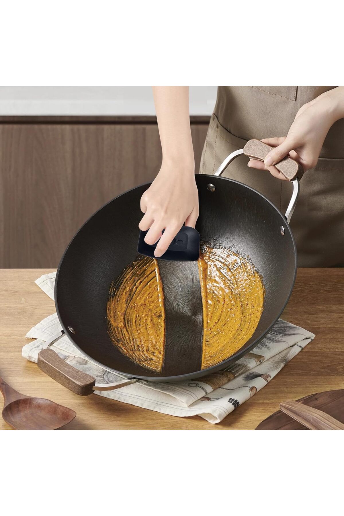 Generic-Pan Scraper, Food Scraper, Plastic Flexible Bowl Scraper, Non Scratch For Pot And Pan Cleaning, Stu 5
