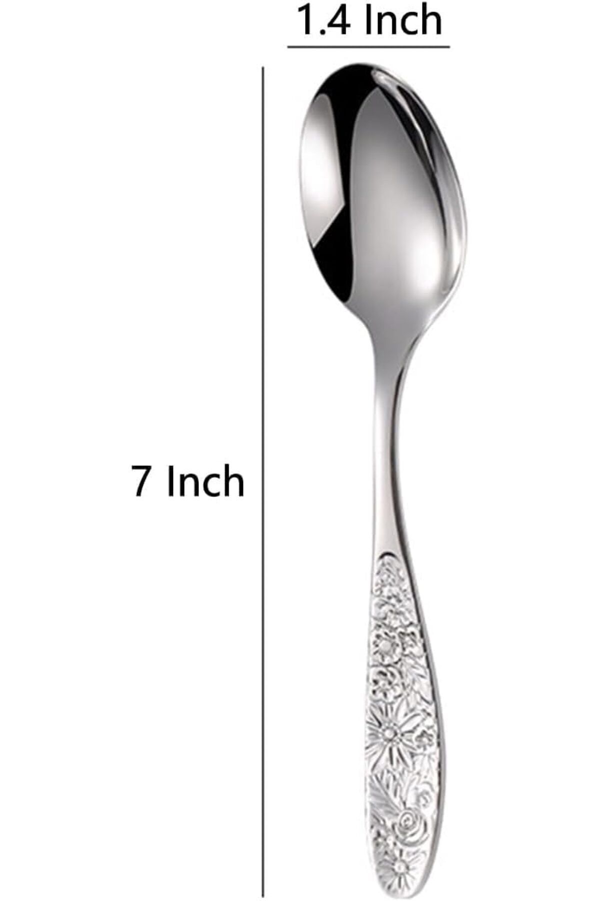 Generic-KASTWAVE Hammered Pattern Stainless Steel Bouillon Spoon,Embossed Pattern Flatware,Hammered Surface 2