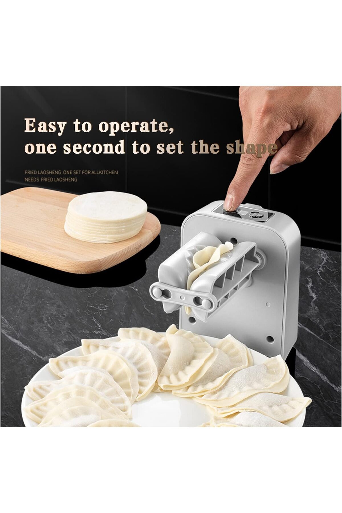 Generic-SENYULU Automatic Electric Dumpling Press Maker Machine - Adjustable and Easy to Operate, With Spoo 3