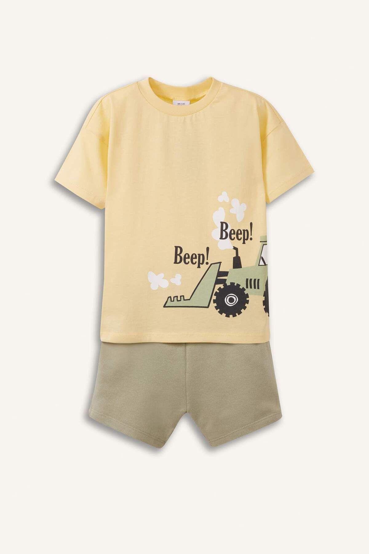 DeFacto Erkek Bebek 2li Takım Kısa Kollu Baskılı Tişört Esnek Belli Şort E1145A525SM