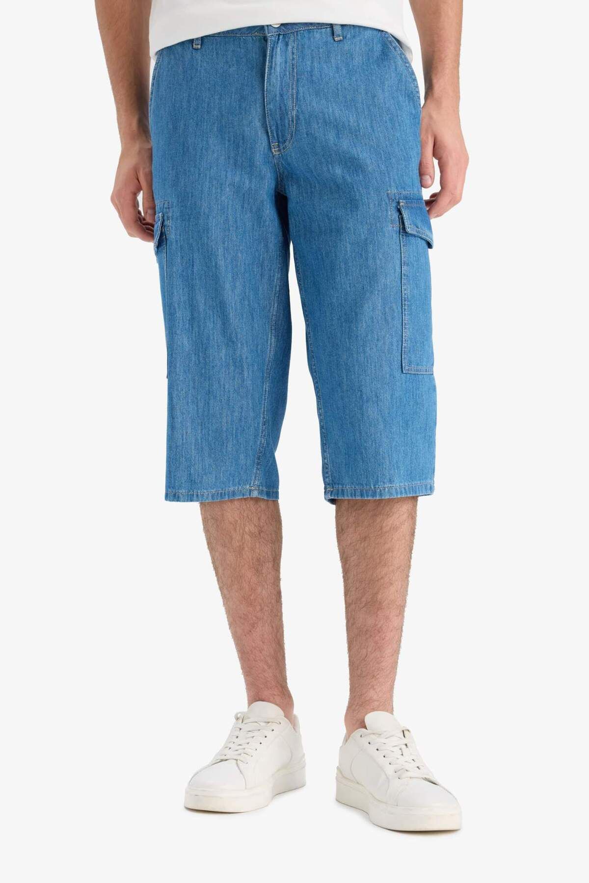 DeFacto %100 Pamuk Regular Fit Jean Bermuda Şort F4223AX25SM