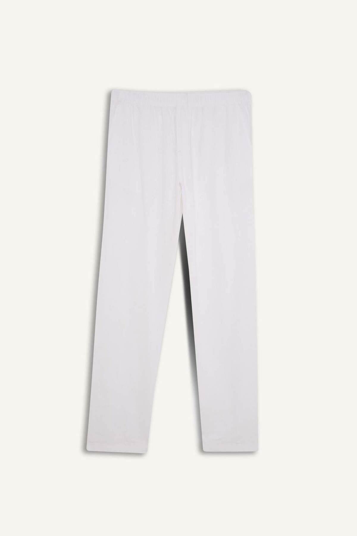 DeFacto Relax Fit Rahat Kesim Dar Paça Keten Karışımlı Yazlık Pantolon C1140AX25SM