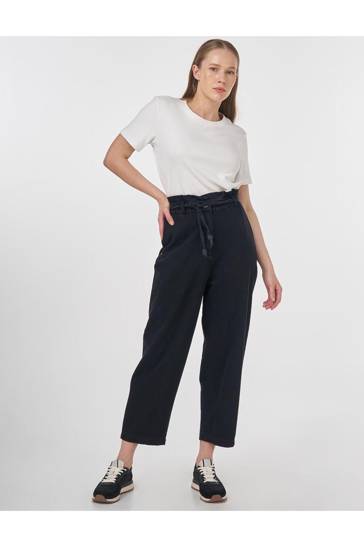 KYR İp Kemer Detaylı Denim Pantolon Antrasit