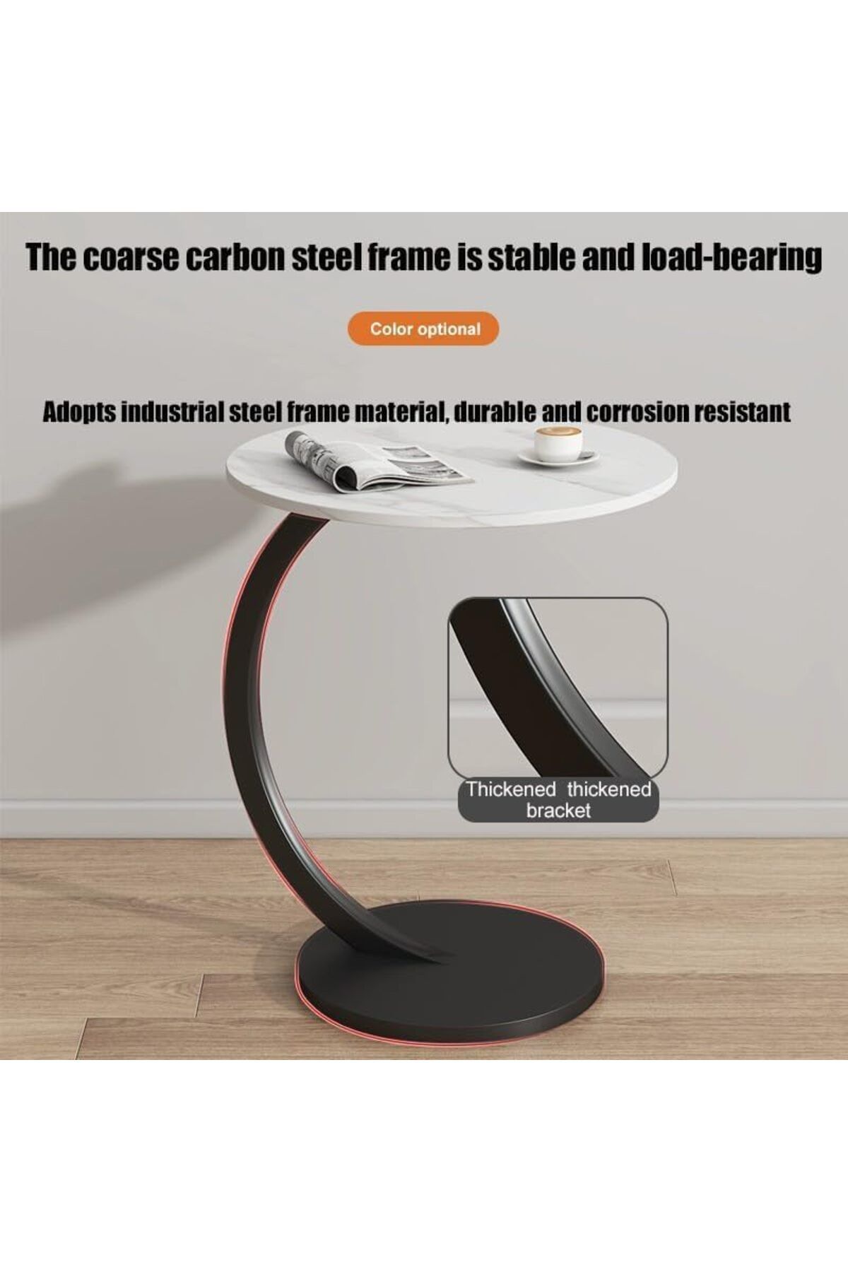 Generic-XIUWOO End Table,Side Table for Sofa and Bed,Round Coffee Table for Couch,Beside Small Table Desk f 3