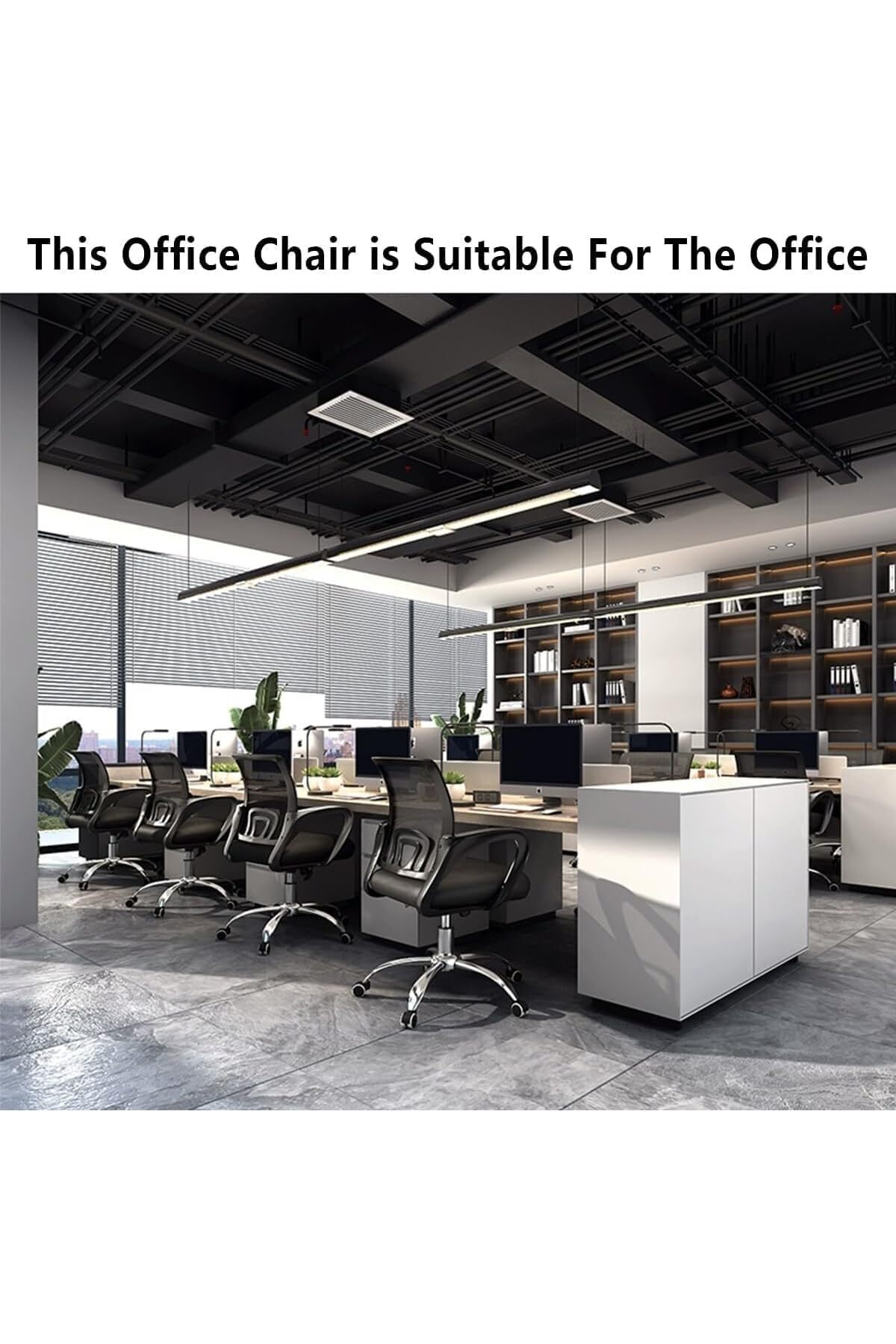 Generic-AGD Ergonomic Home Office Computer Chair With Mesh Back, Wheels, and Lumbar Support - Mid Back Task 2