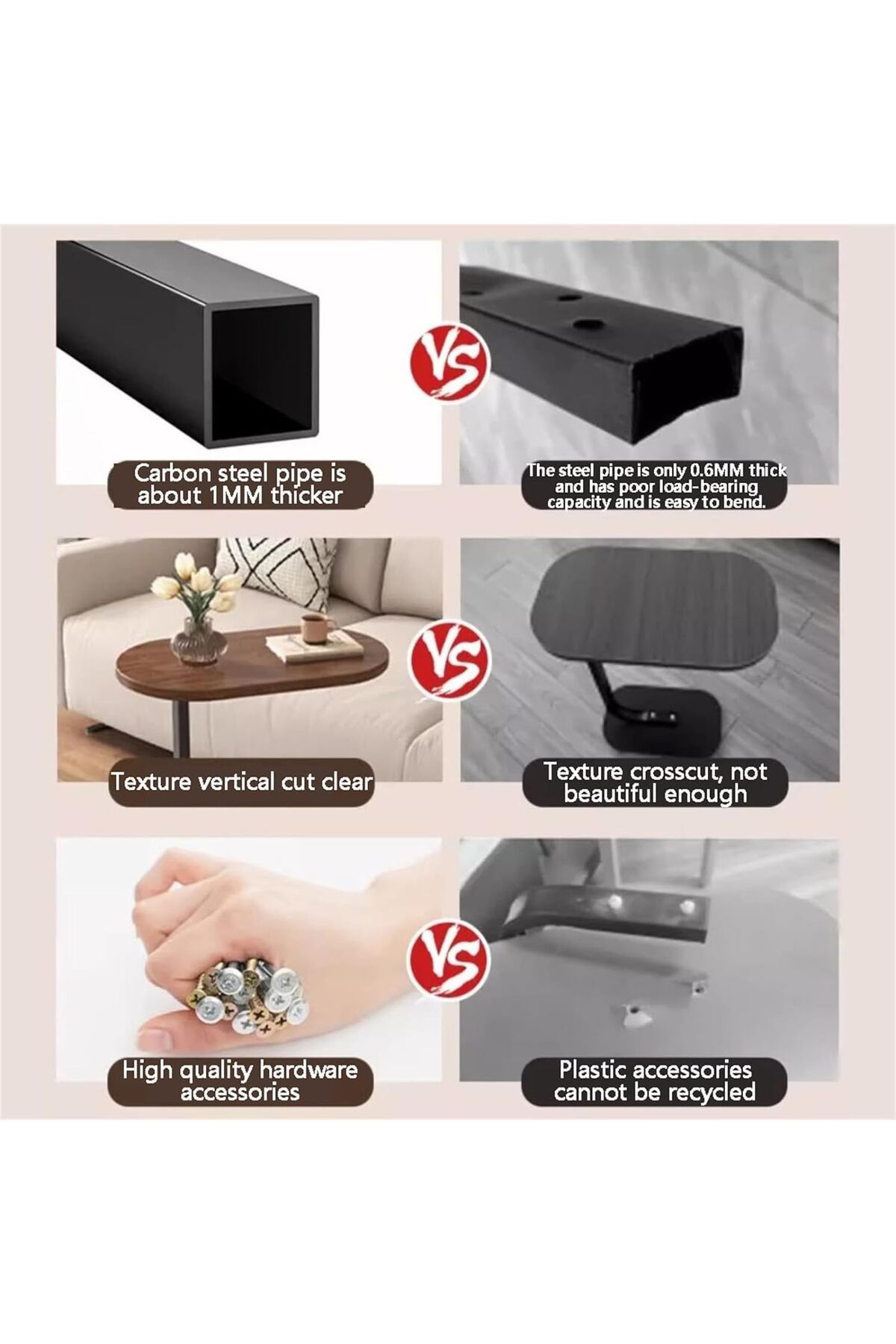 Generic-Wemart C Shaped End Table, Small Couch Side Table with Storage Bag, Sturdy Slide Under Sofa Table w 4