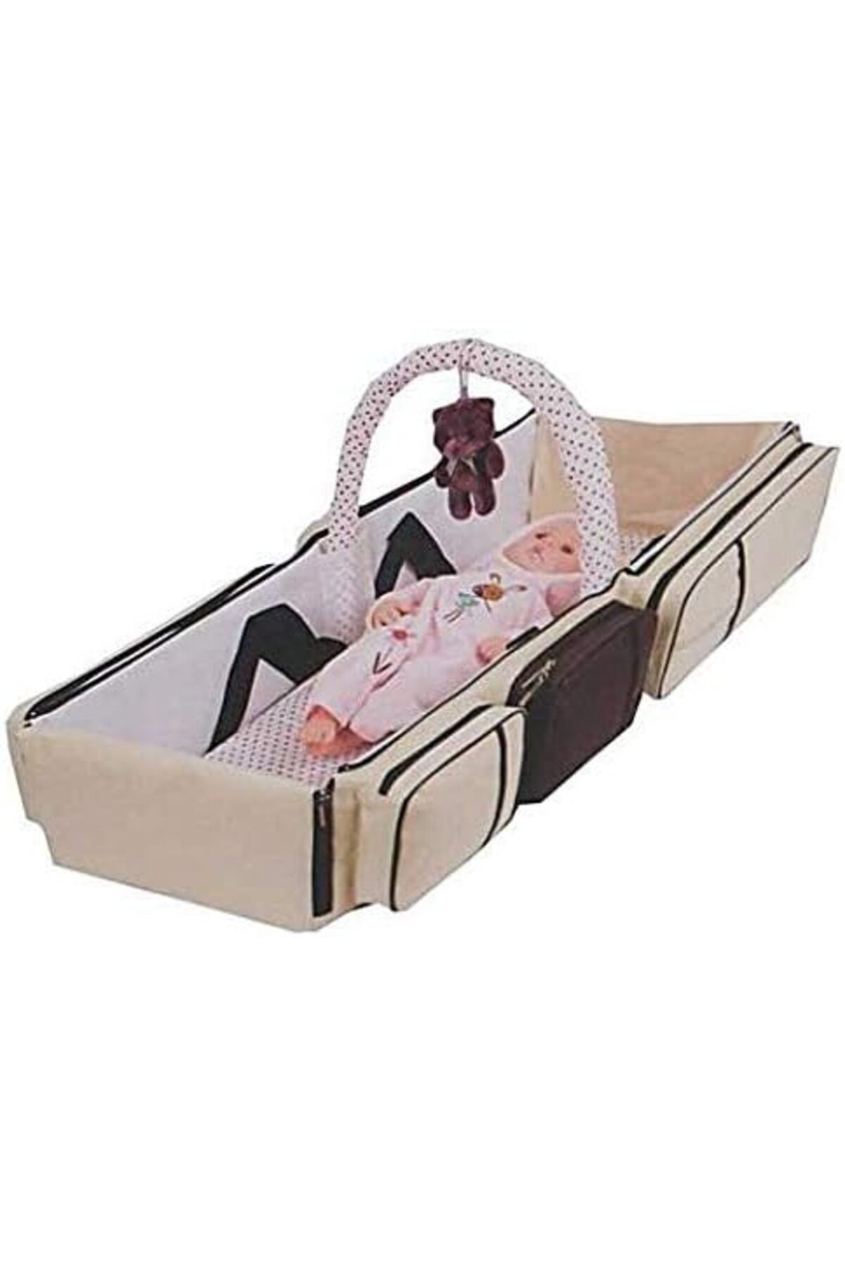 Generic-Pink Pari 2 in 1 Multi-Function Portable Folding Baby Travel Bed Crib Diaper Bag by Warmword 7