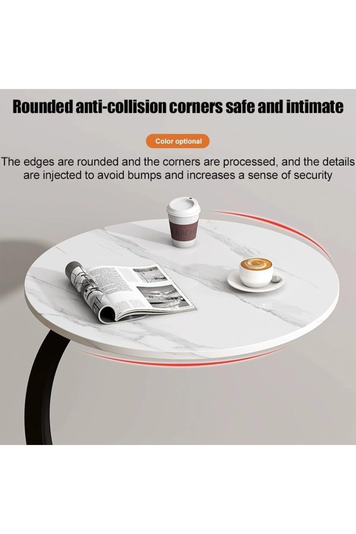 Generic-XIUWOO End Table,Side Table for Sofa and Bed,Round Coffee Table for Couch,Beside Small Table Desk f 6