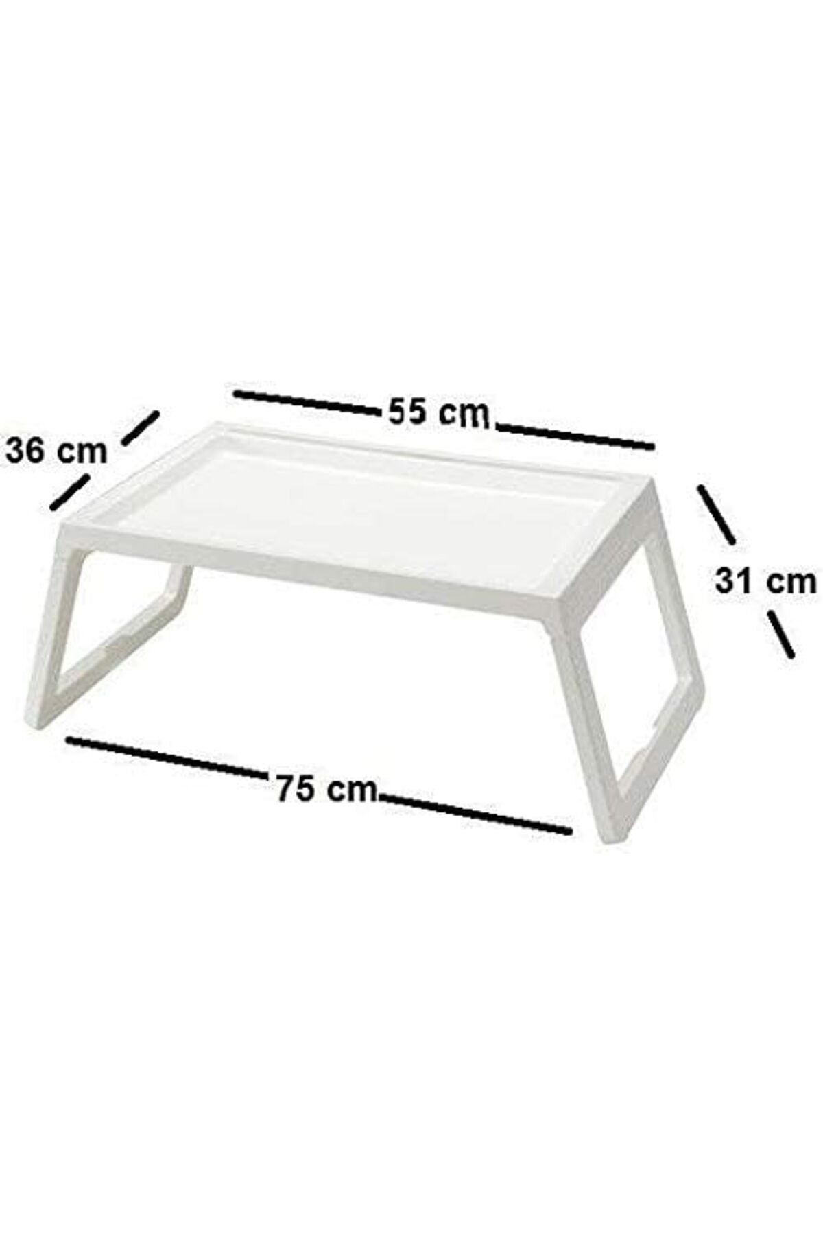 Generic-Bed Plastic Foldable Table - White 3