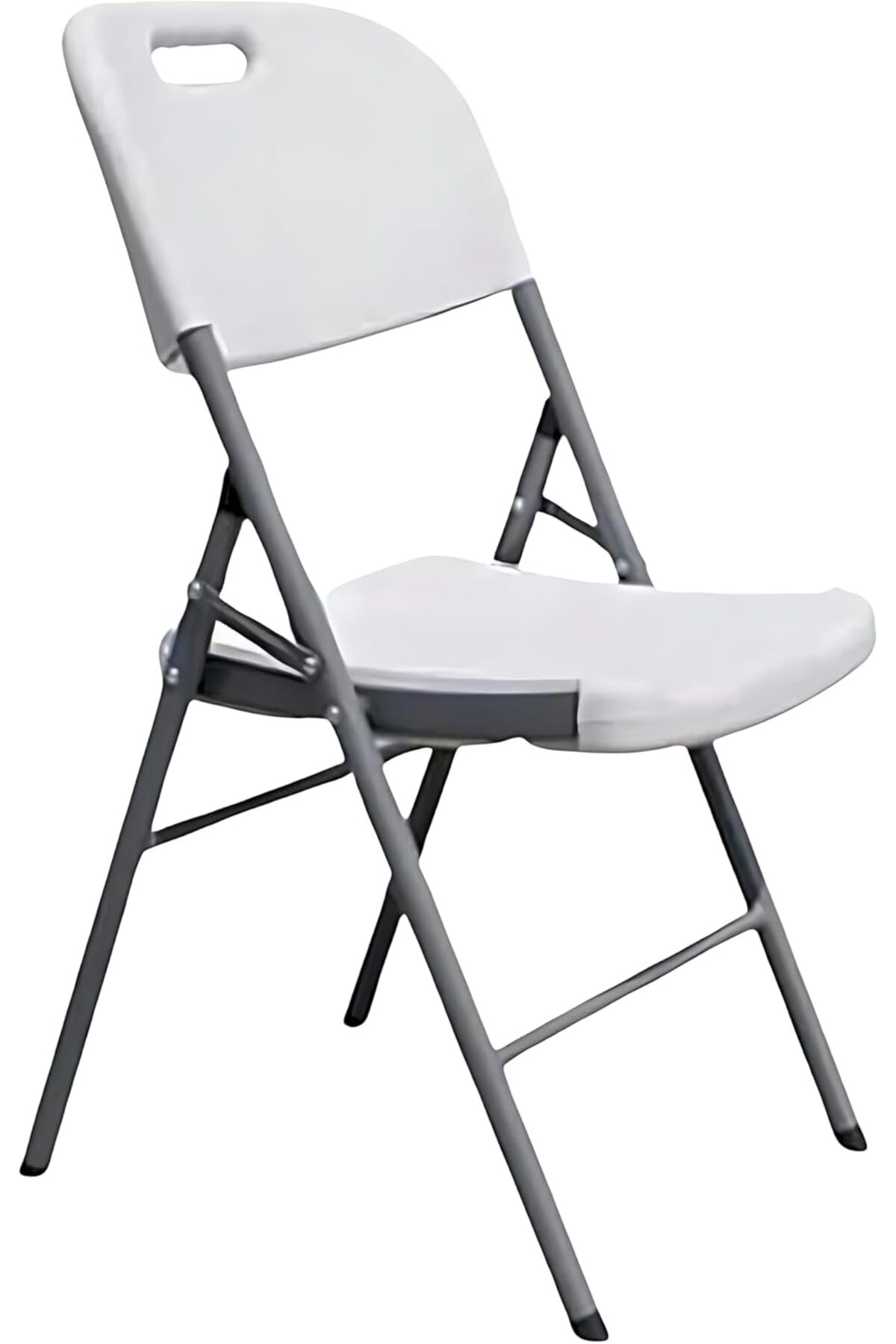 Biki كرسي متين وخفيف الوزن بتصمي قابل للطي بدون ذراع باللون الابيض كرسي فايبر ابيض 88 * 50 * 45 سم