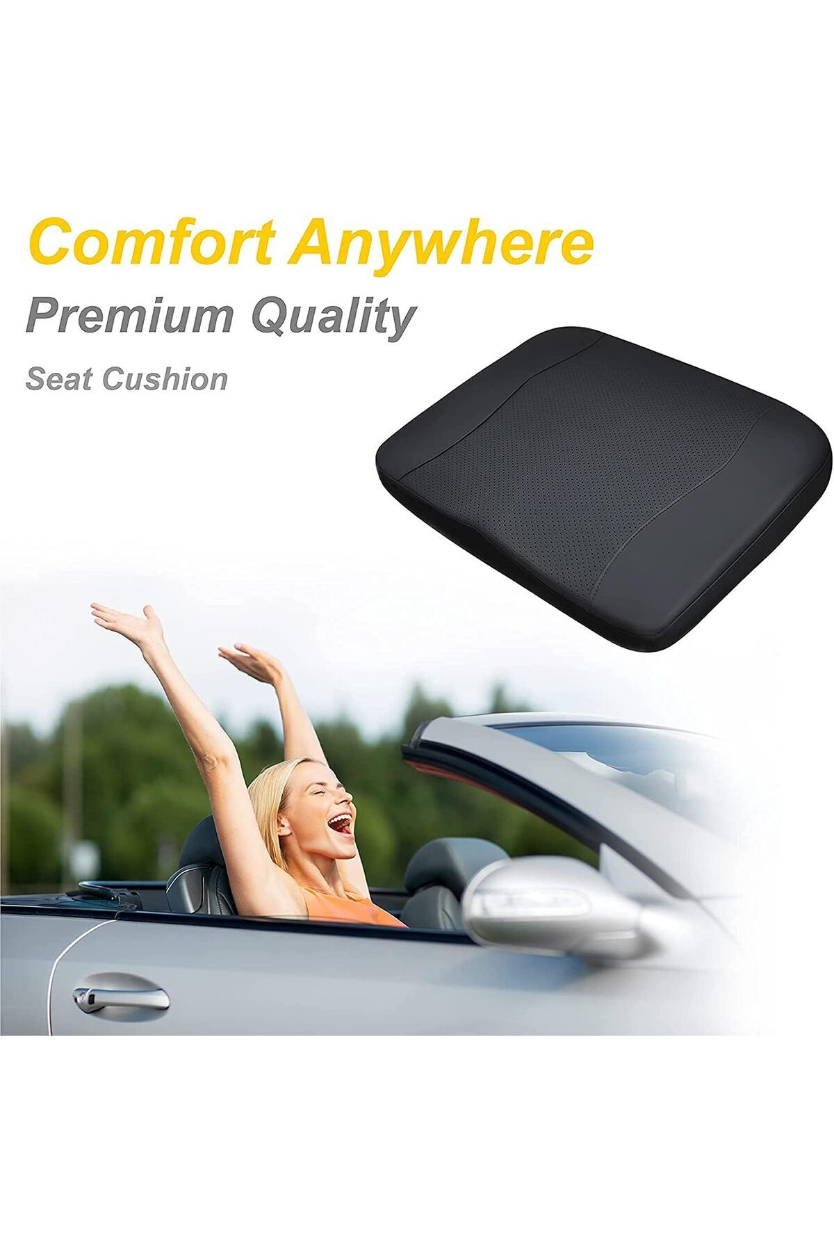 Generic-ELECDON Car Seat Cushion: Memory Foam Driver Seat Cushion for Sciatica and Lower Back Pain Relief, 2