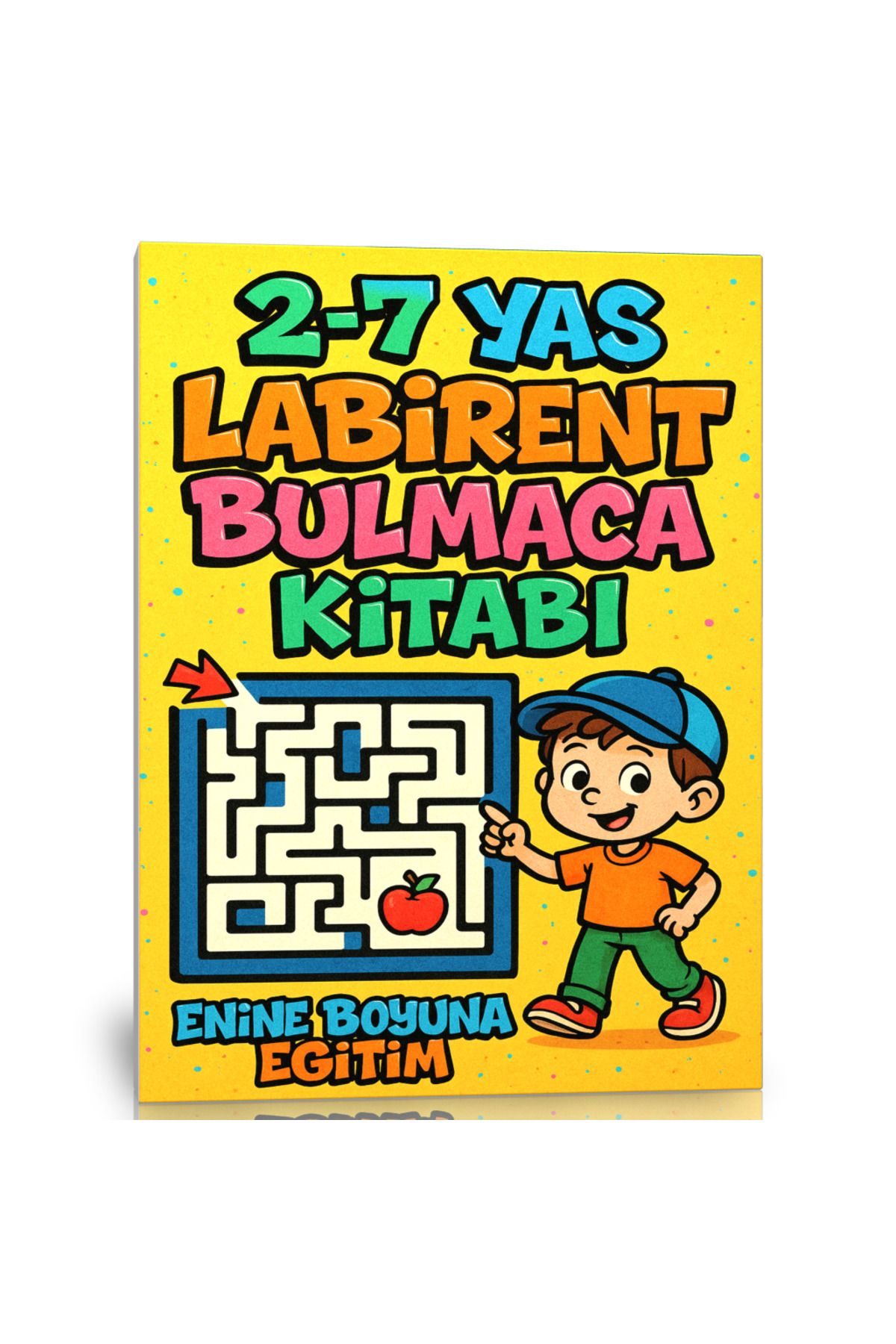 Enine Boyuna Eğitim 2-7 Yaş Çocuklar İçin Labirent Bulmaca Kitabı (58 TAM Sayfa Spiralli)