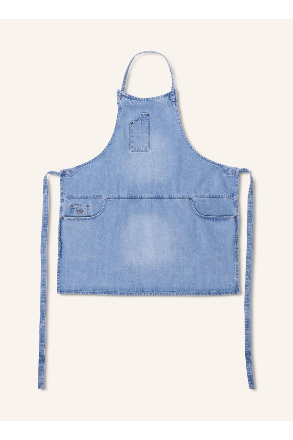 DUTCHDELUXES Slim Fit Denim Aşçı Önlüğü , 100% Pamuk, Ayarlanabilir, 63×73 cm