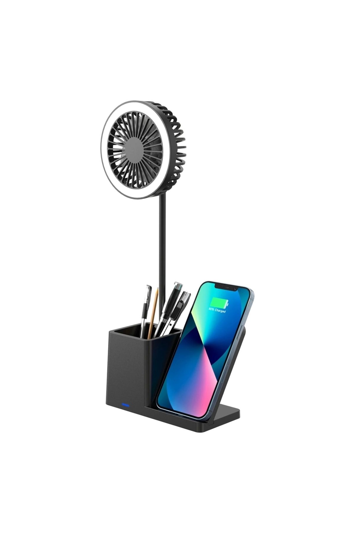 STOREMAX SİYAH TYPE-C 10W KABLOSUZ ŞARJ CİHAZI FANLI KALEMLİKLİ MASA LAMBASI SL-M9055 (5047)