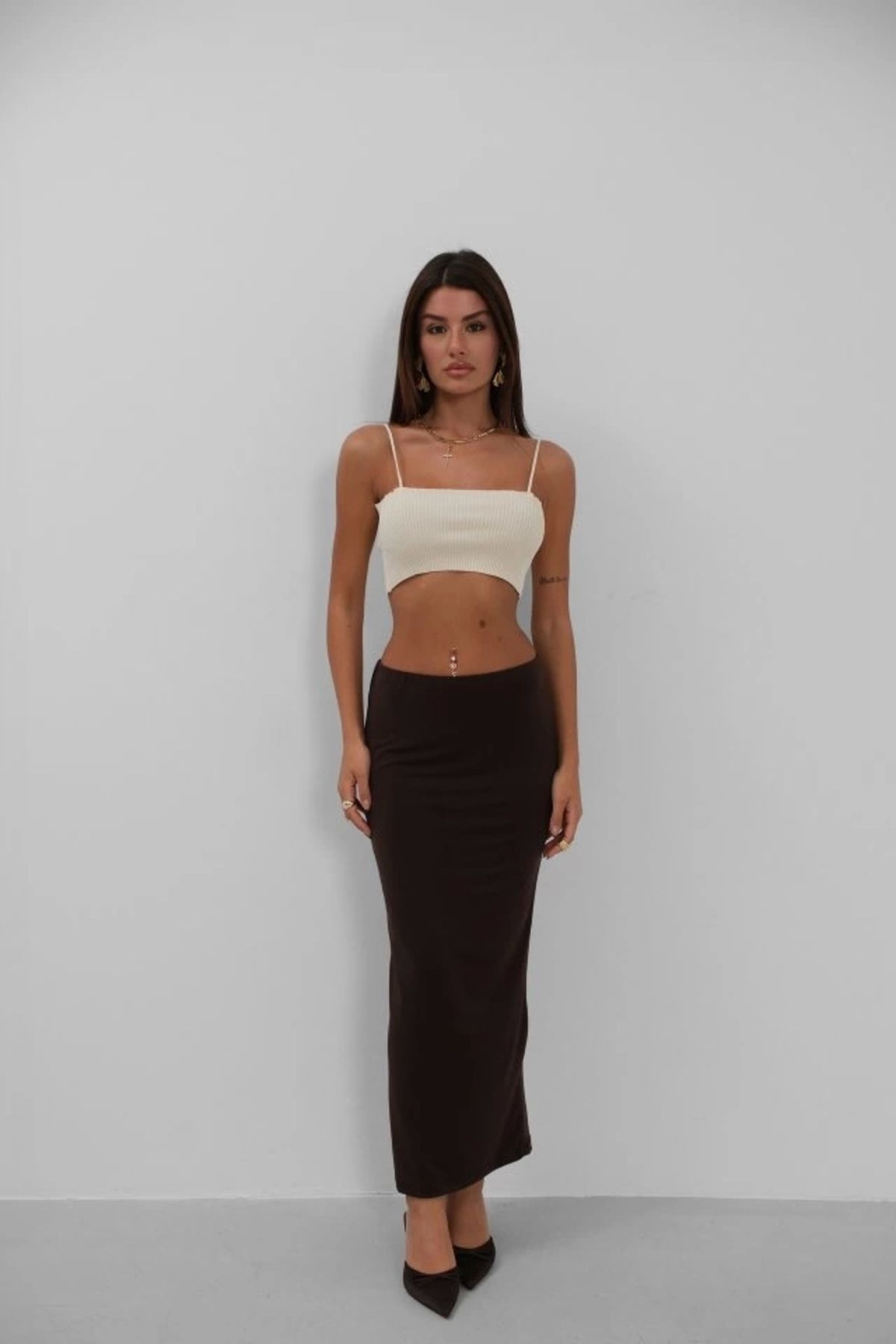 nedo7 İnce Askılı Crop Top