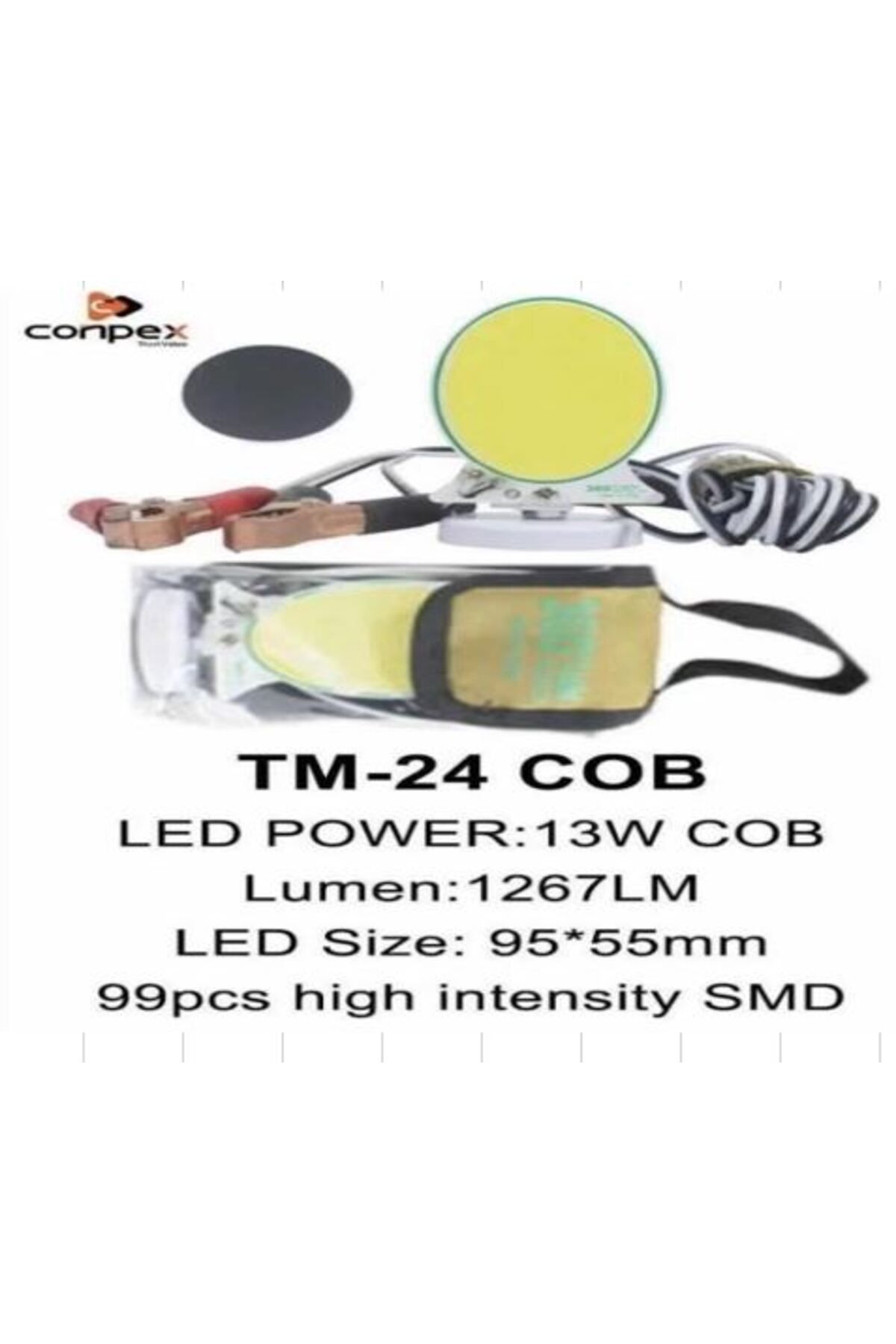 swilex TM-24 COB LEDLİ 13 WATT AKÜ MAŞALI 4 METRE KABLOLU TAŞINABİLİR SEYYAR PANEL LAMBA