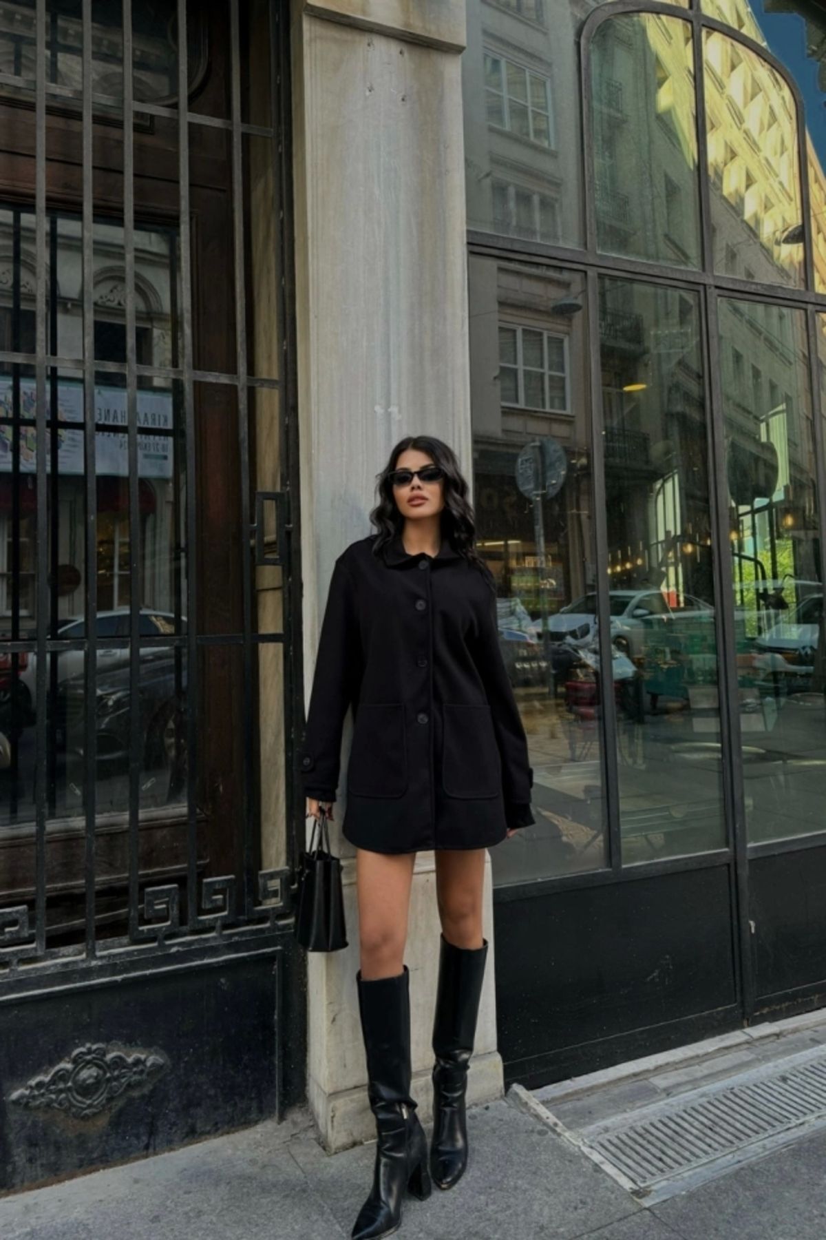 nedo7 KAŞE CEKET 4 DÜĞME MODEL - Siyah