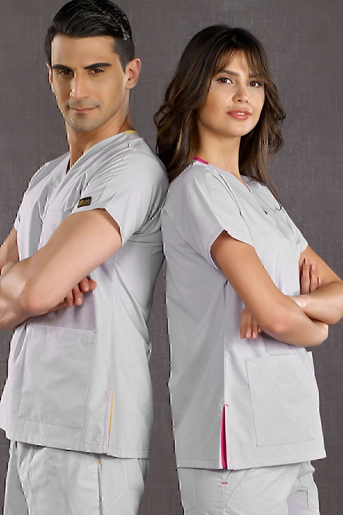 ÇİZGİ MEDİKAL Dr Greys Terikoton Gri Doctor Asistentă Tricou Tricou Medical Costum Chirurgical Țesătură Subțire (sub-top) - S
