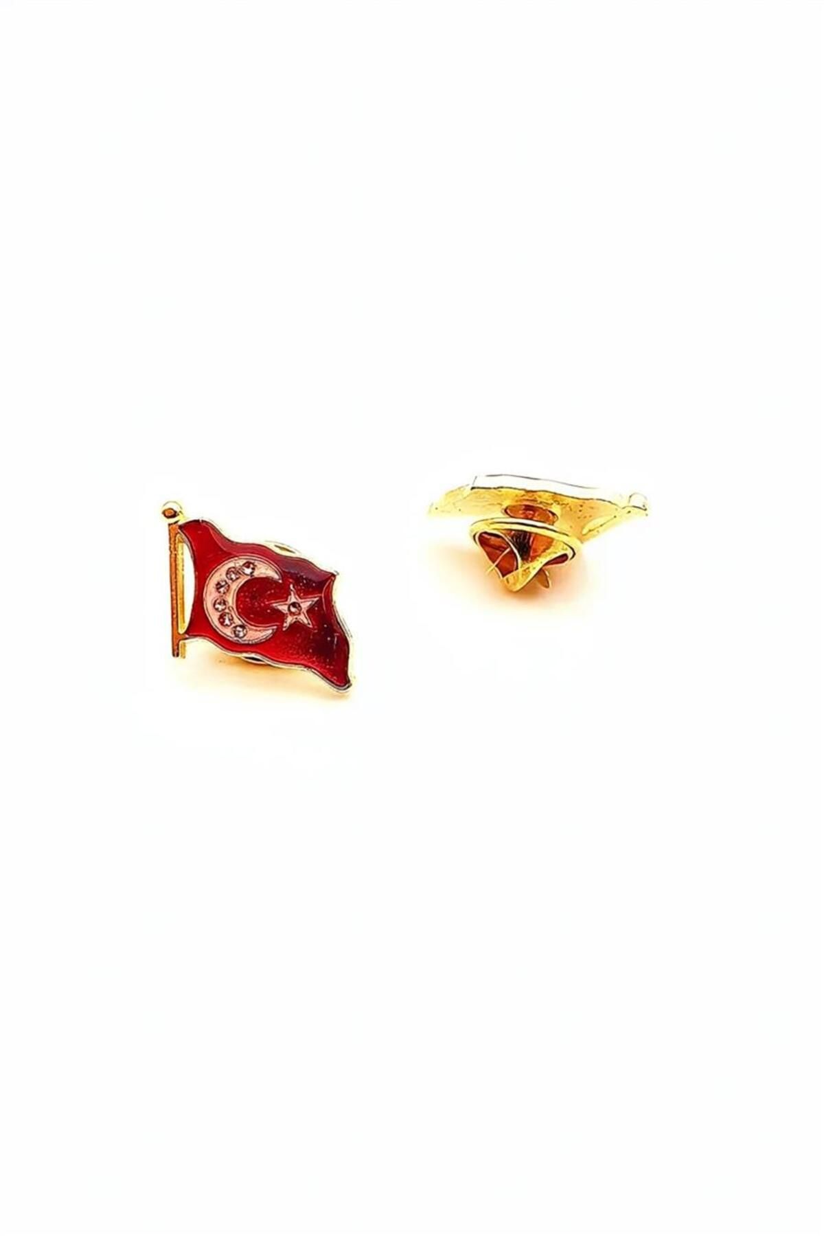 alsepeteavm Ayyıldız Taşlı Bayrak Rozeti (30 'lu)