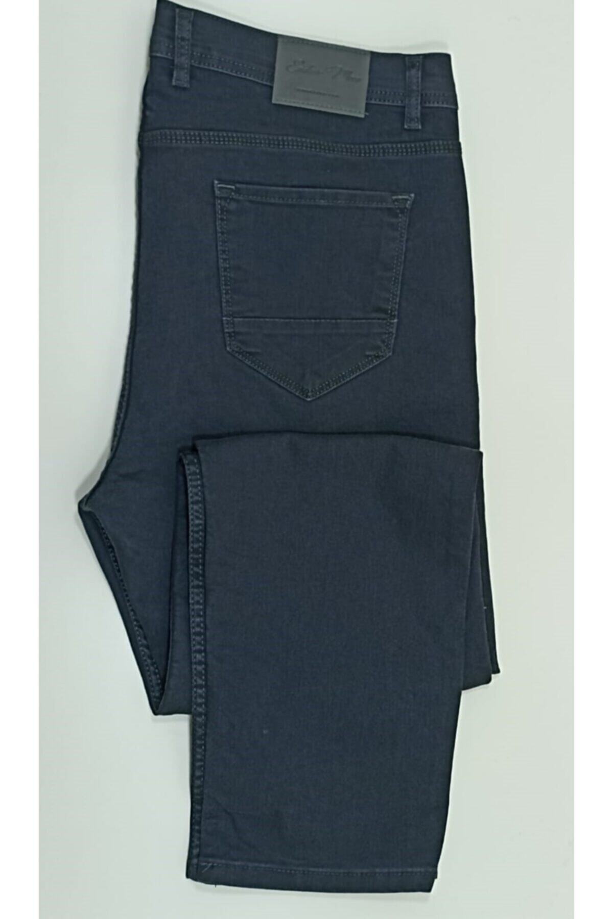 gambia outdoors Erkek Likralı Büyük Beden Normal Bel Düz Paça Kot BÜYÜK BEDEN Pantolon görsel 2