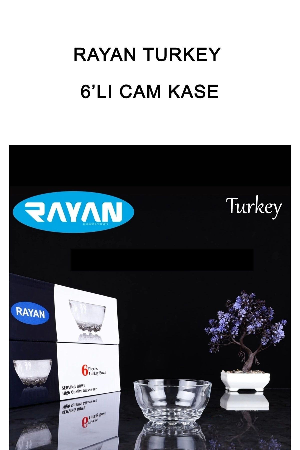 PRATİKOBA Rayan Turkey 6'lı Cam Kase