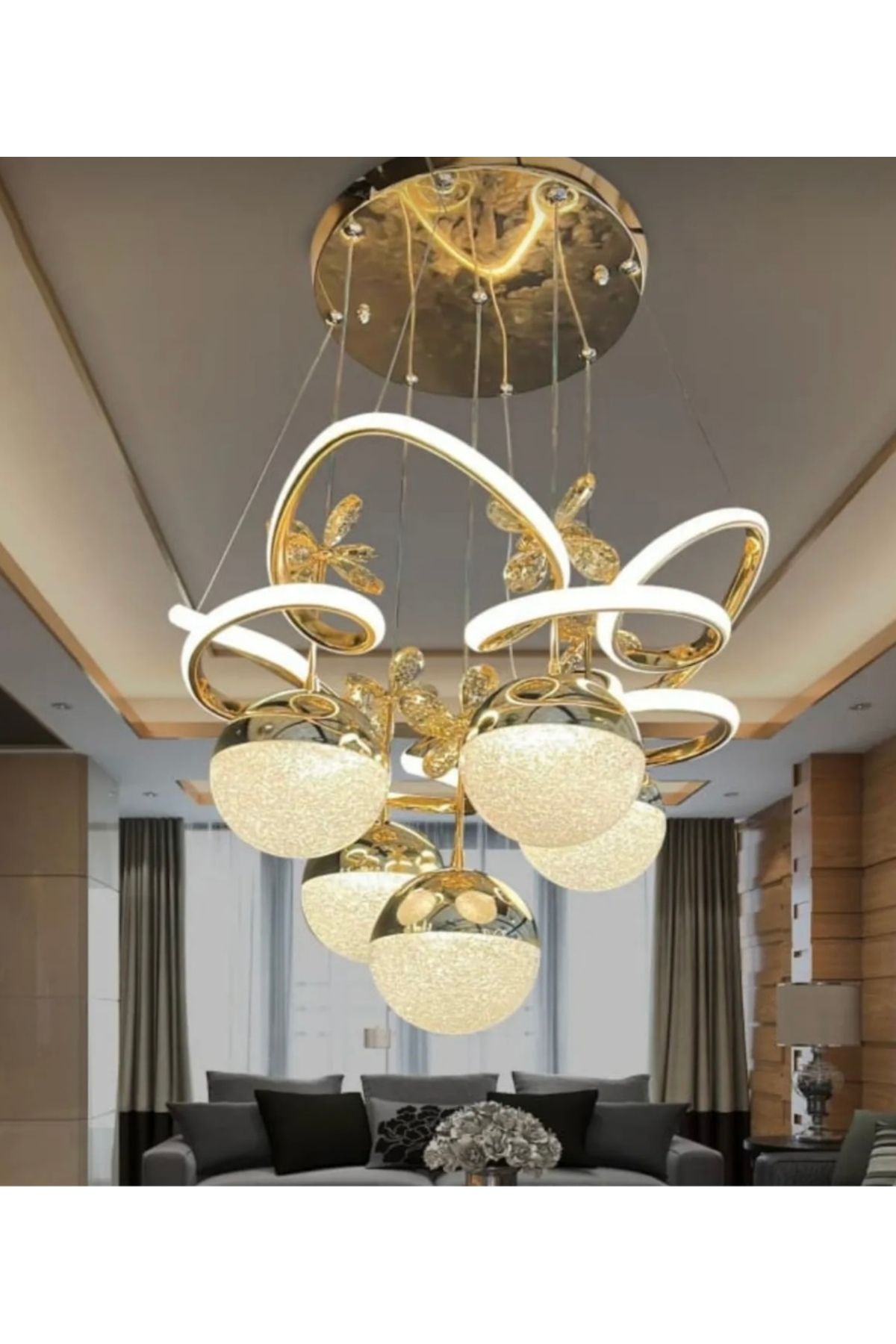 Home Led avize kral tacı 5 top 3 renk