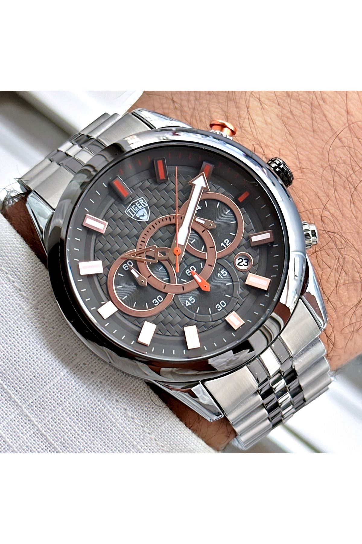 Tiger TİGER ERKEK KOL SAATİ TI-623DY 42MM-46MM Metal