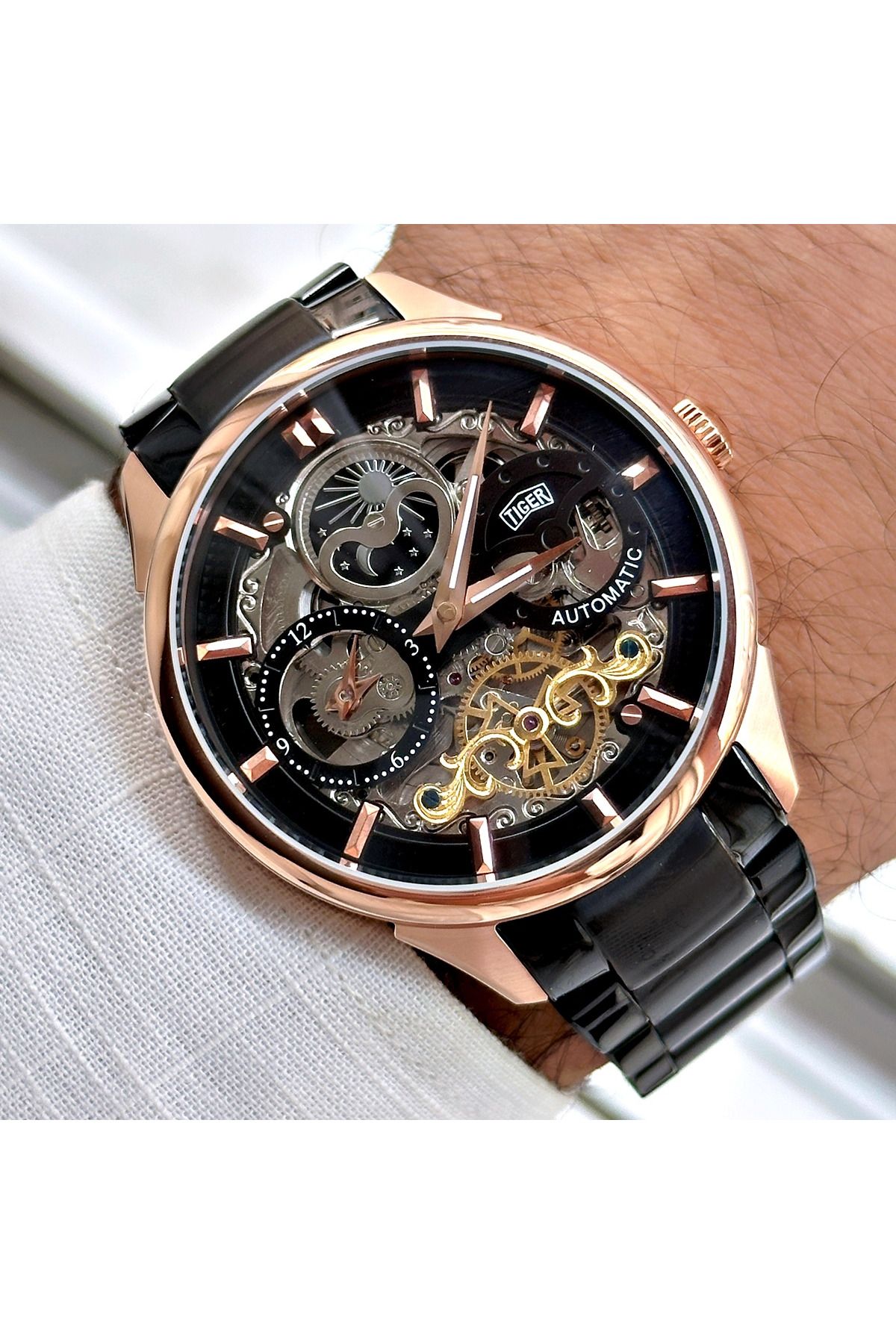 Tiger TİGER ERKEK KOL SAATİ TI-593GO 42MM-46MM Siyah