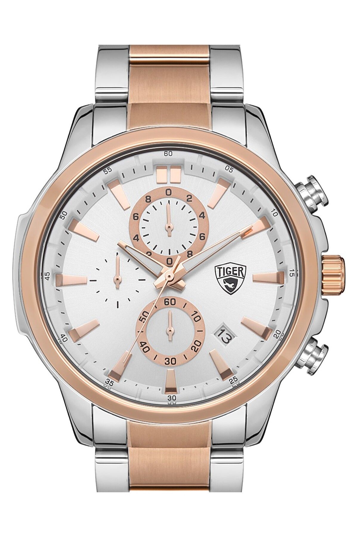 Tiger TİGER ERKEK KOL SAATİ TI-609D 44MM-48MM GÜMÜŞ-ROSE