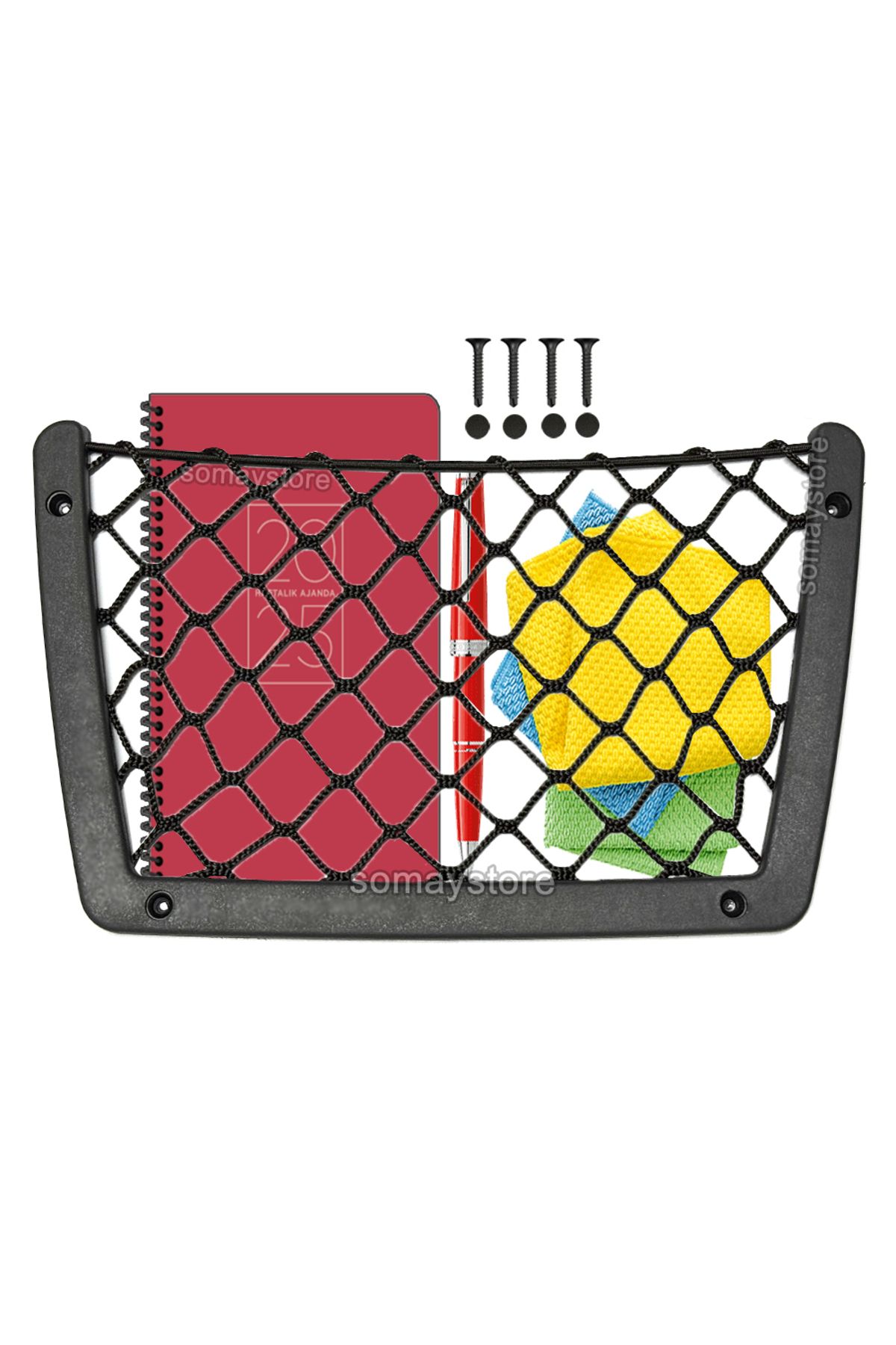 Somay Store Tekne Eşya Taşıyıcı V File Siyah 31x19cm Fileleri İp 1 ADET