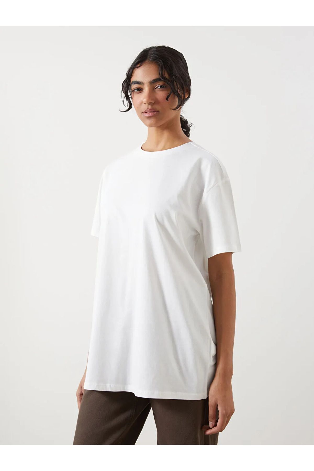 LC Waikiki LCW Modest Siyah Bisiklet Yaka Kadın Tunik