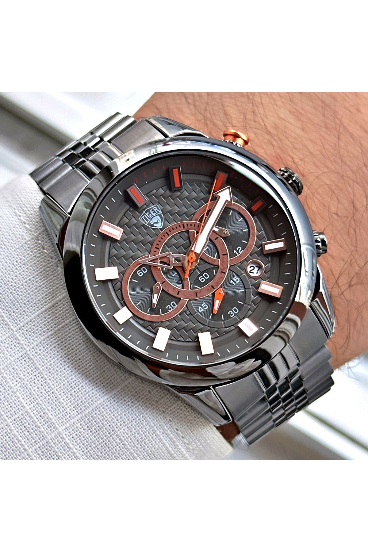Tiger TİGER ERKEK KOL SAATİ TI-623CY 42MM-46MM Siyah