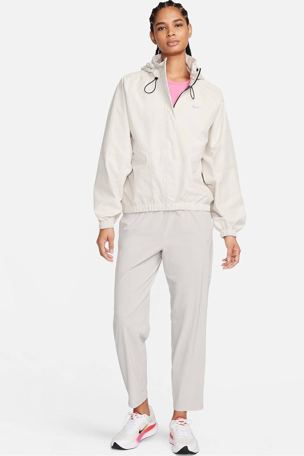 Nike Storm Fit Swift Women's Running Jacket Oversize Kadın Kapüşonlu Yağmur Geçirmez Hava Panelli Ko görsel 7