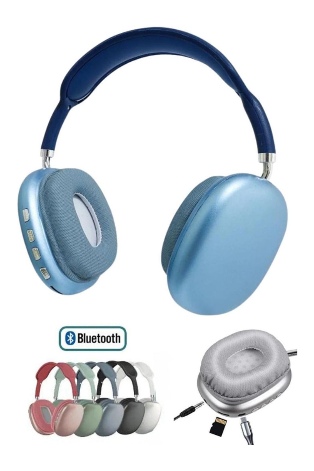 EVAX P9 Bluetooth 5.0 Wireless Kablosuz Mikrofonlu /Aux/Hafıza Kartı/ Kulaküstü Kulaklık