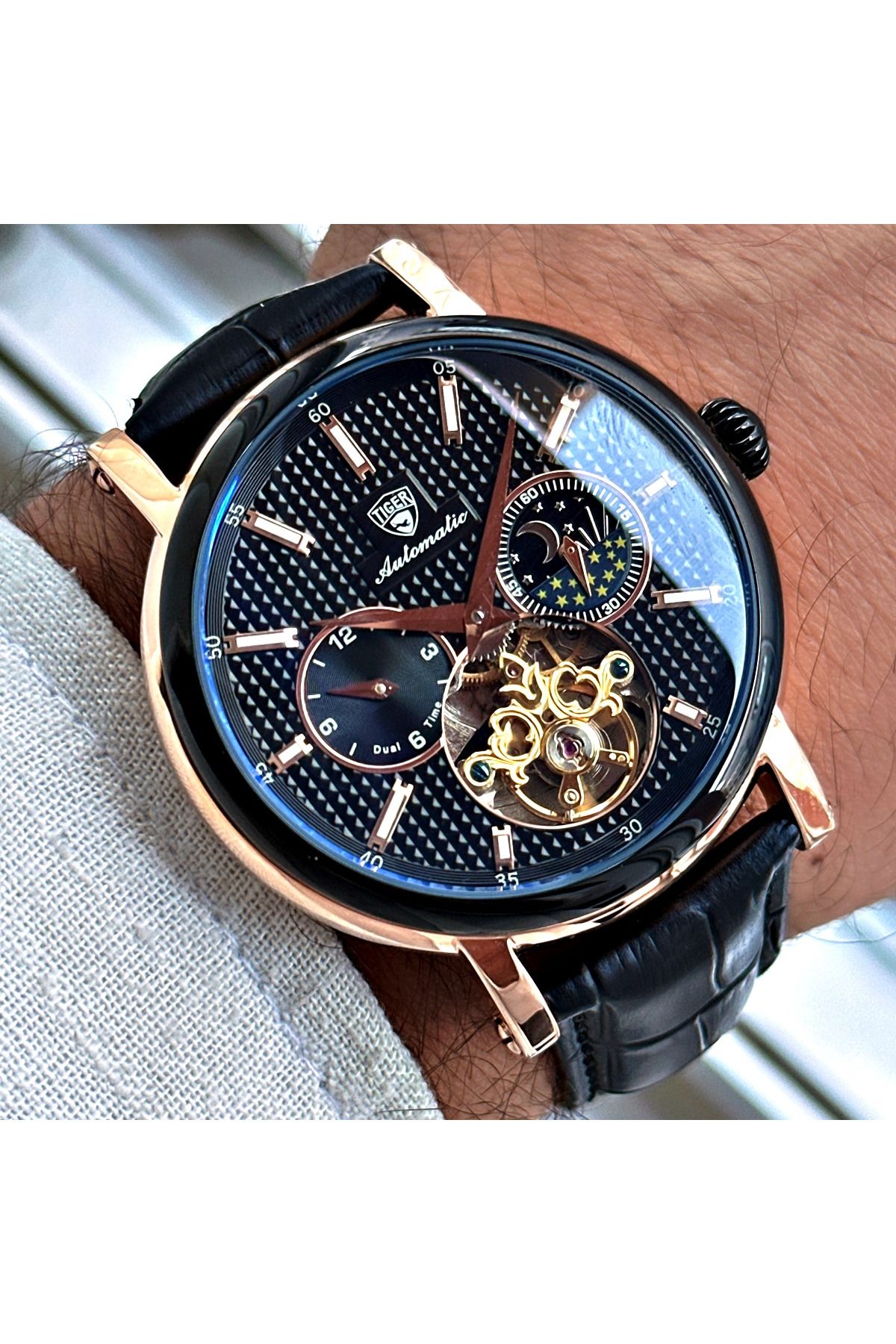 Tiger TİGER ERKEK KOL SAATİ TI-597DO 42MM-46MM Siyah