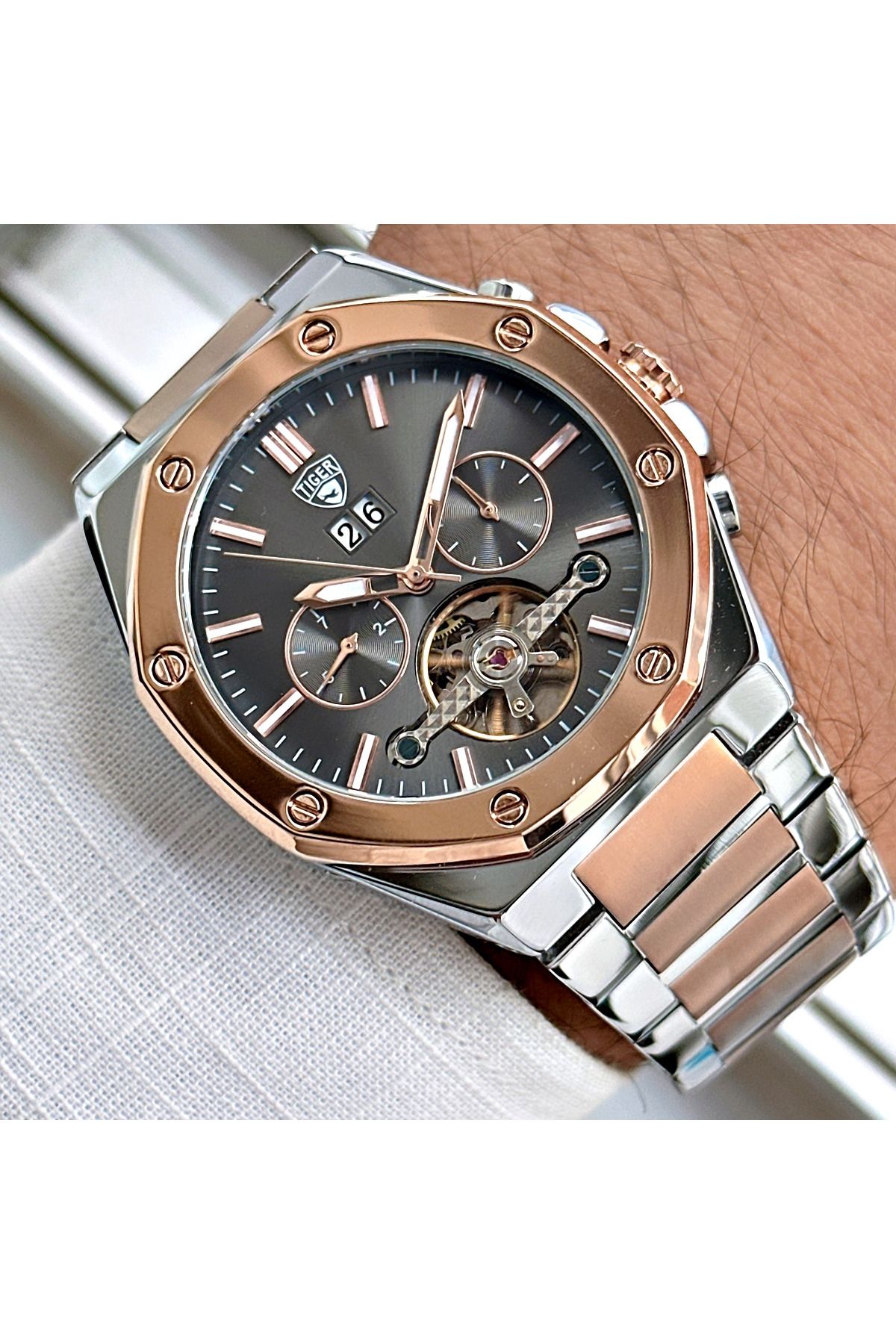 Tiger TİGER ERKEK KOL SAATİ TI-610FO 42MM-46MM metal-rose