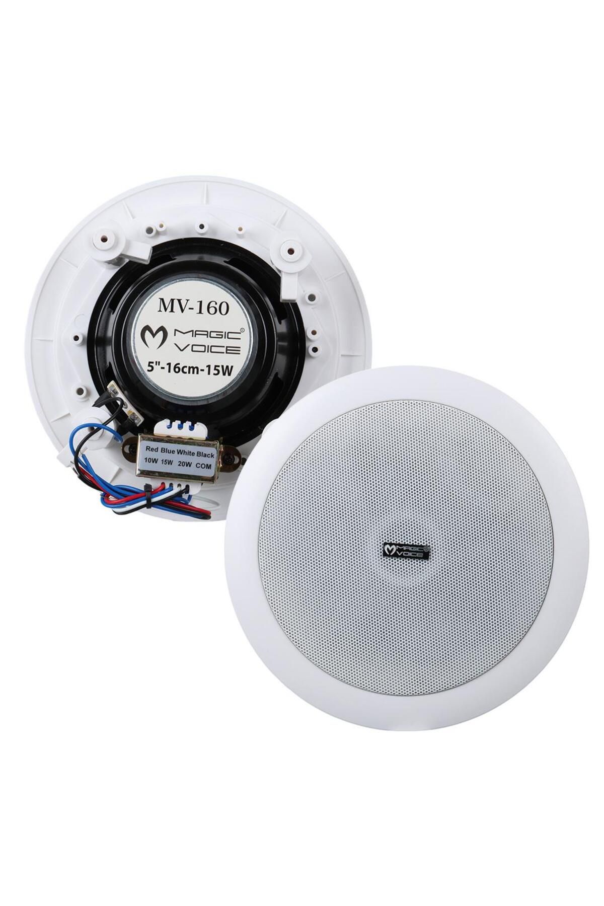 MagicVoice MV-160 16 CM 6" Tweeterli Beyaz Trafolu Alçıpan Tavan Hoparlör