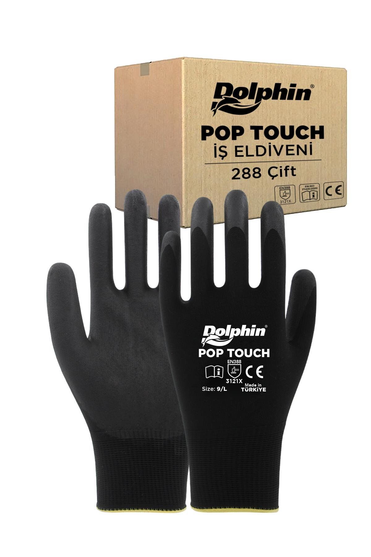 supertrend Süpertrend Dolphin Polyester Poliüretan İş Eldiveni Siyah Pop Touch 9-l 288 Çift - Koli