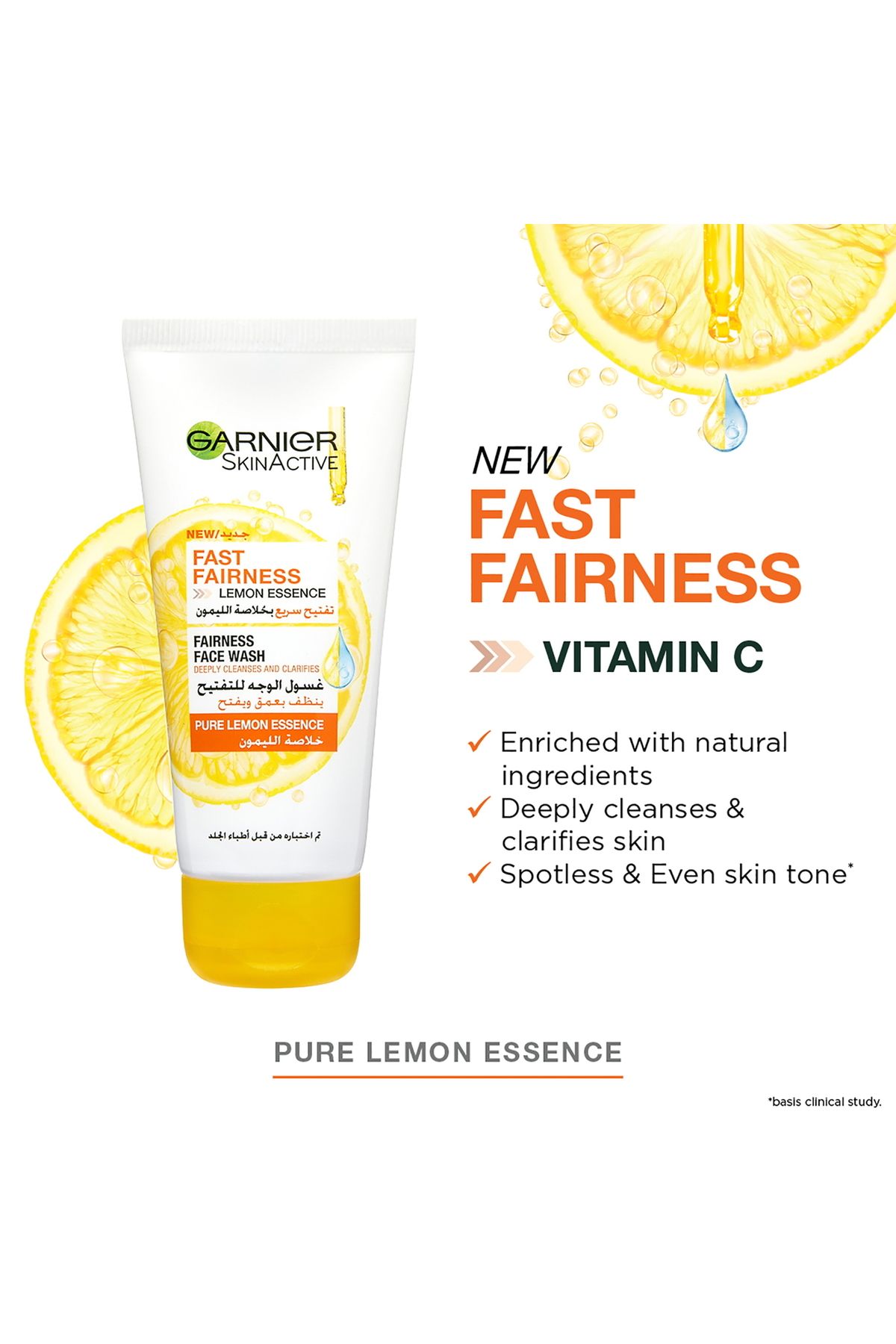 Garnier-Skin Active Fast Bright Face Wash With Pure Lemon Essence 100 ml Cleanses & Brightens Dull, 6