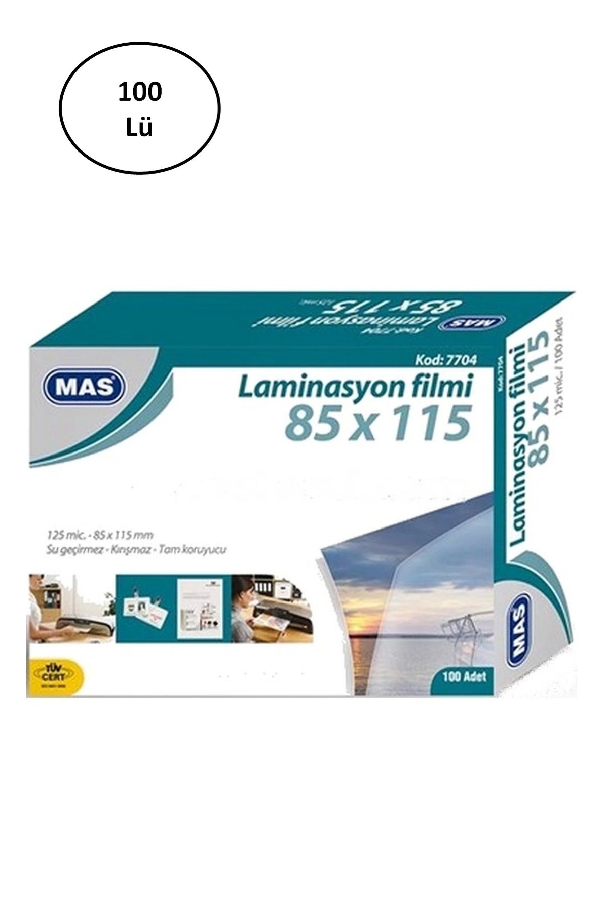 PRATİKOBA Mas Laminasyon Filmi Parlak 85x115 125 Mıc 100 Lü