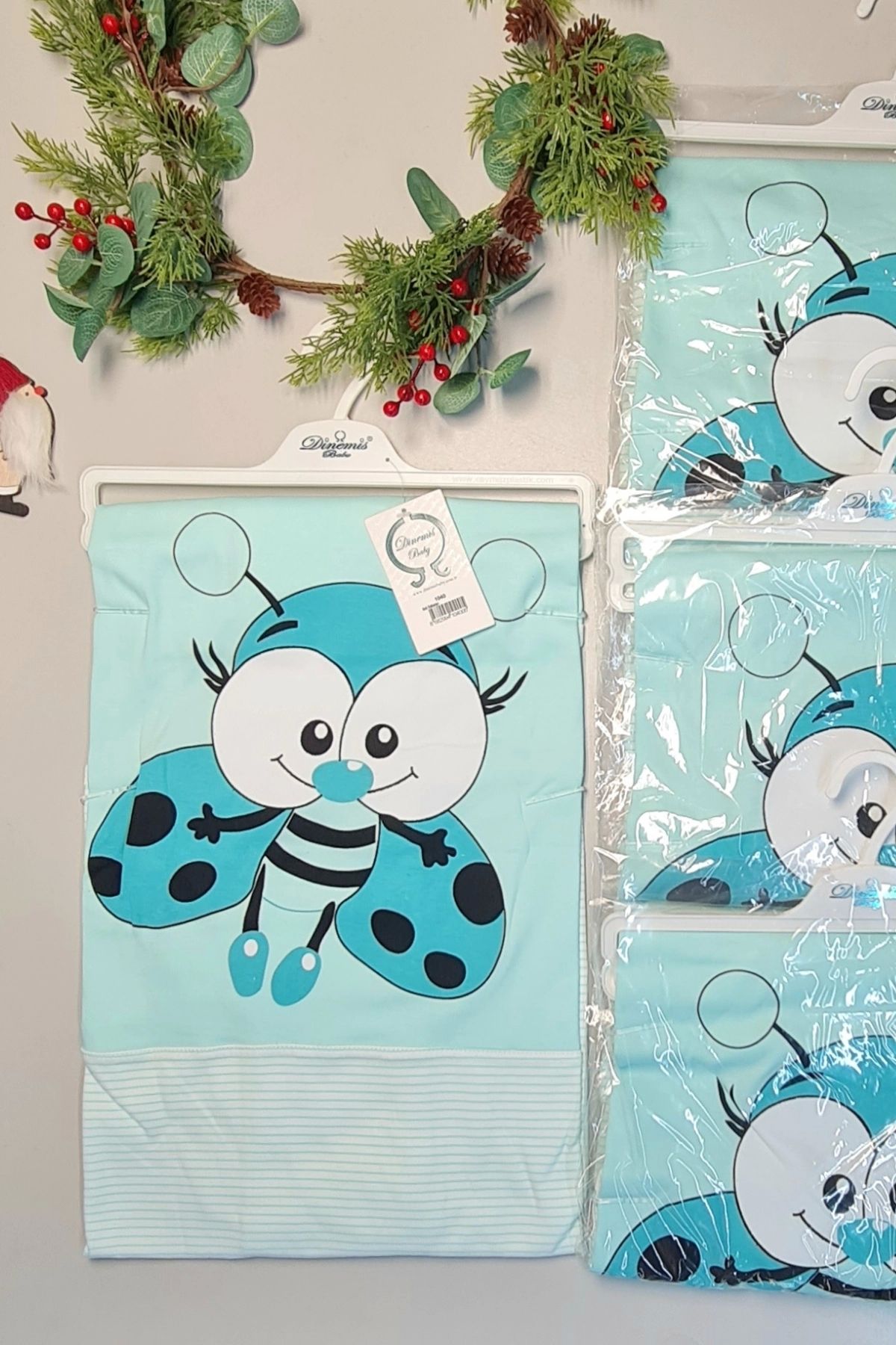 PRATİKOBA Mavi %100 Pamuk Bebek Battaniyesi Çift Kat İnterlok Penye 85x80 cm